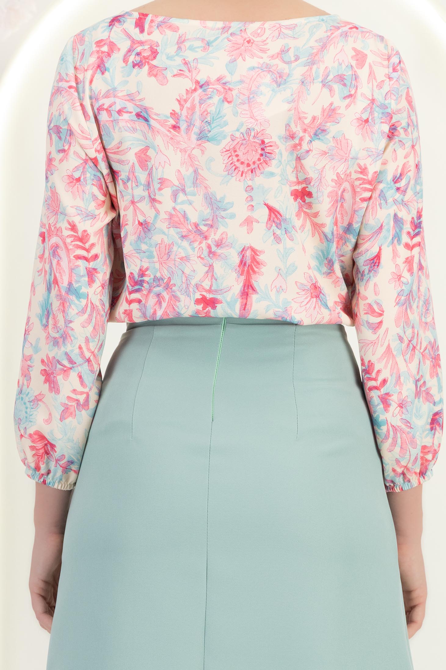 Bluza dama din  viscoza roz cu croi larg si maneci bufante - StarShinerS 6 - StarShinerS.ro