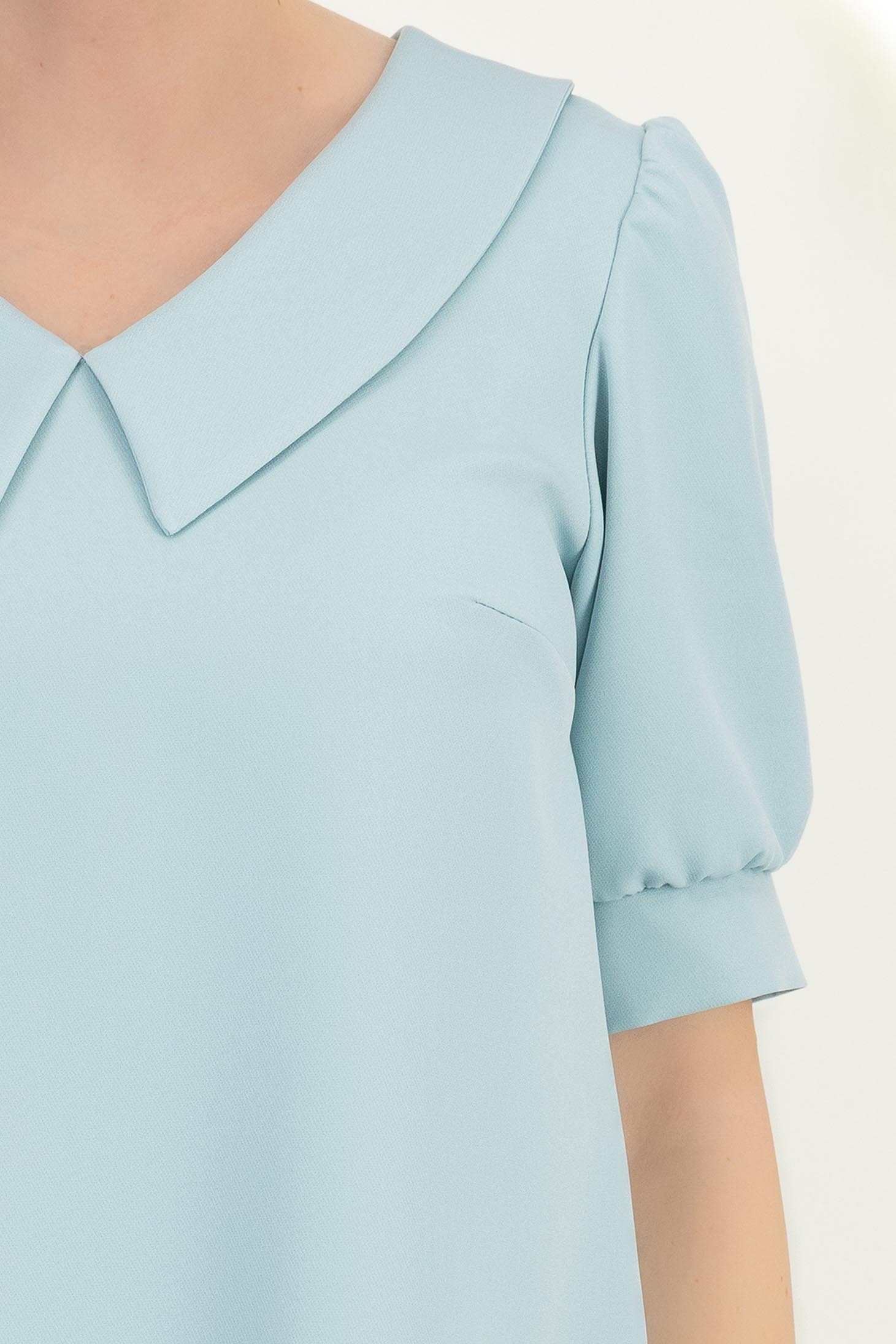 Rochie din stofa mint scurta cu croi larg si guler- StarShinerS 5 - StarShinerS.ro