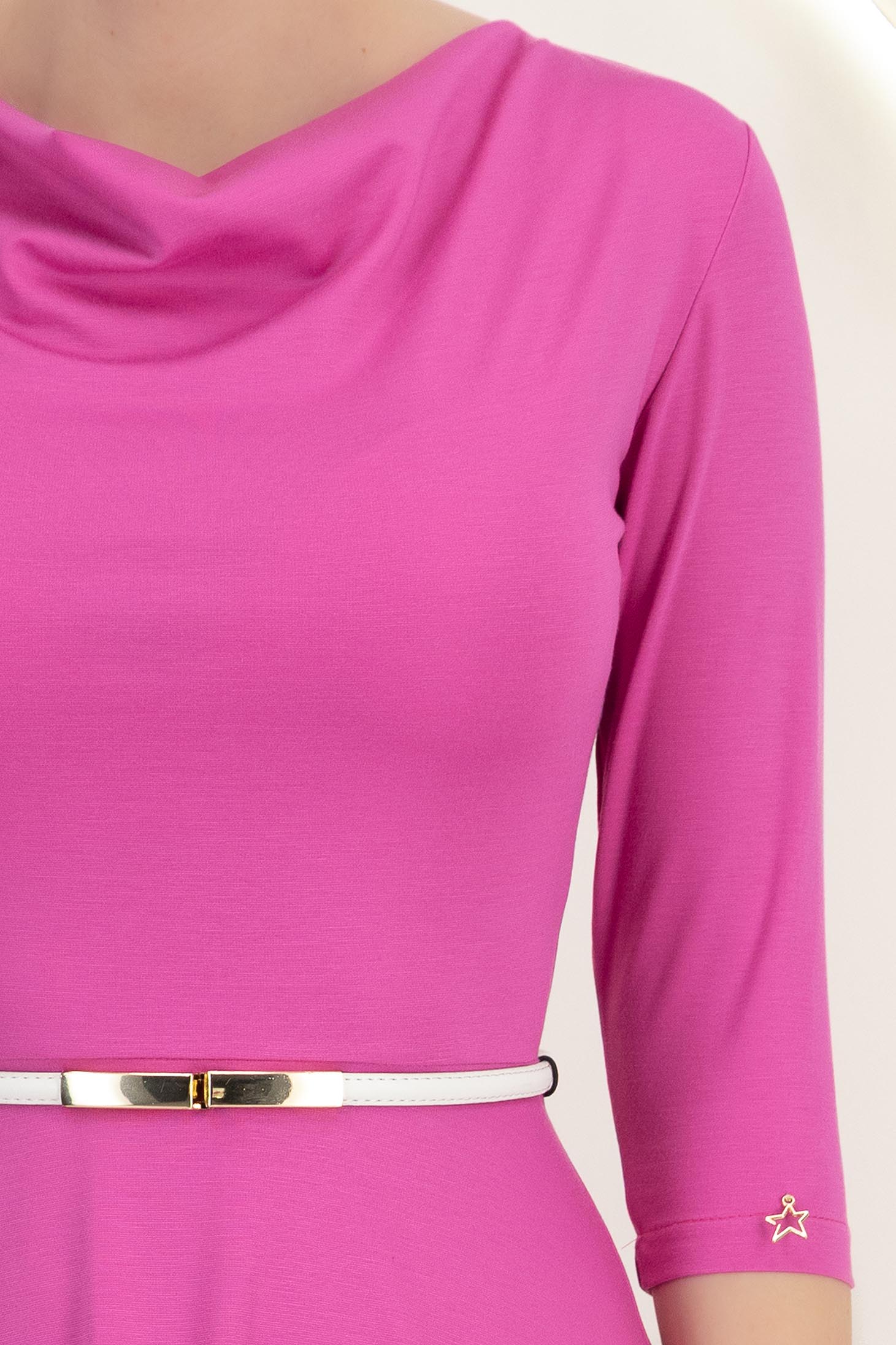 Rochie din jersey roz scurta in clos cu accesoriu tip curea - StarShinerS 4 - StarShinerS.ro