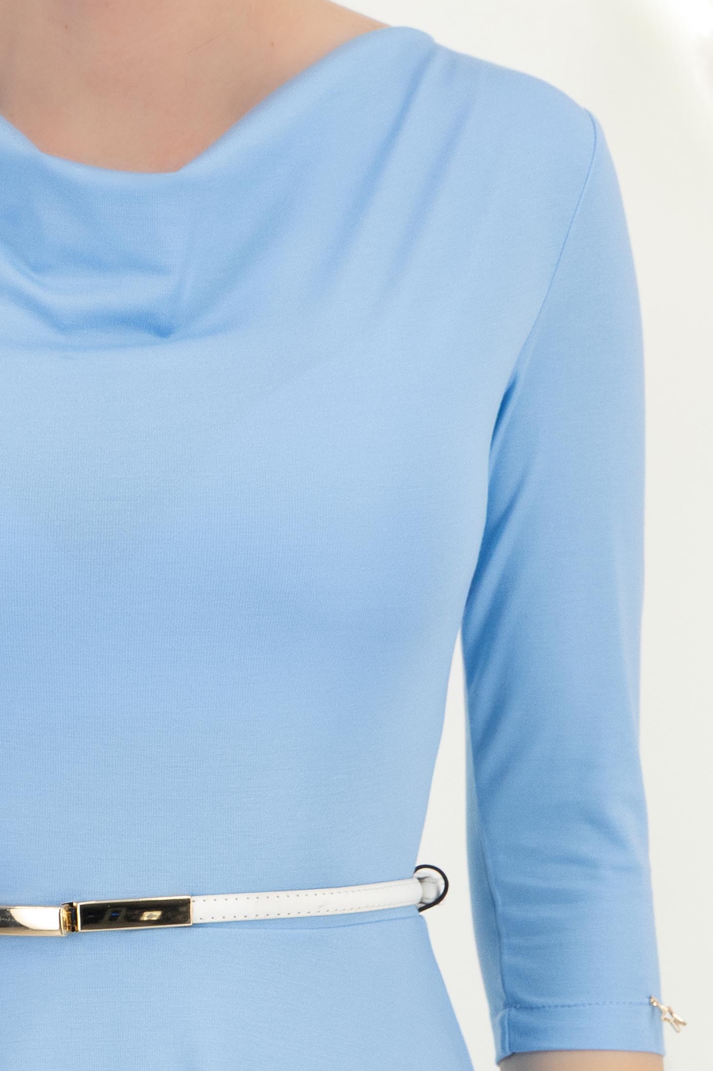 Rochie din jersey albastru deschis scurta in clos cu accesoriu tip curea - StarShinerS 4 - StarShinerS.ro