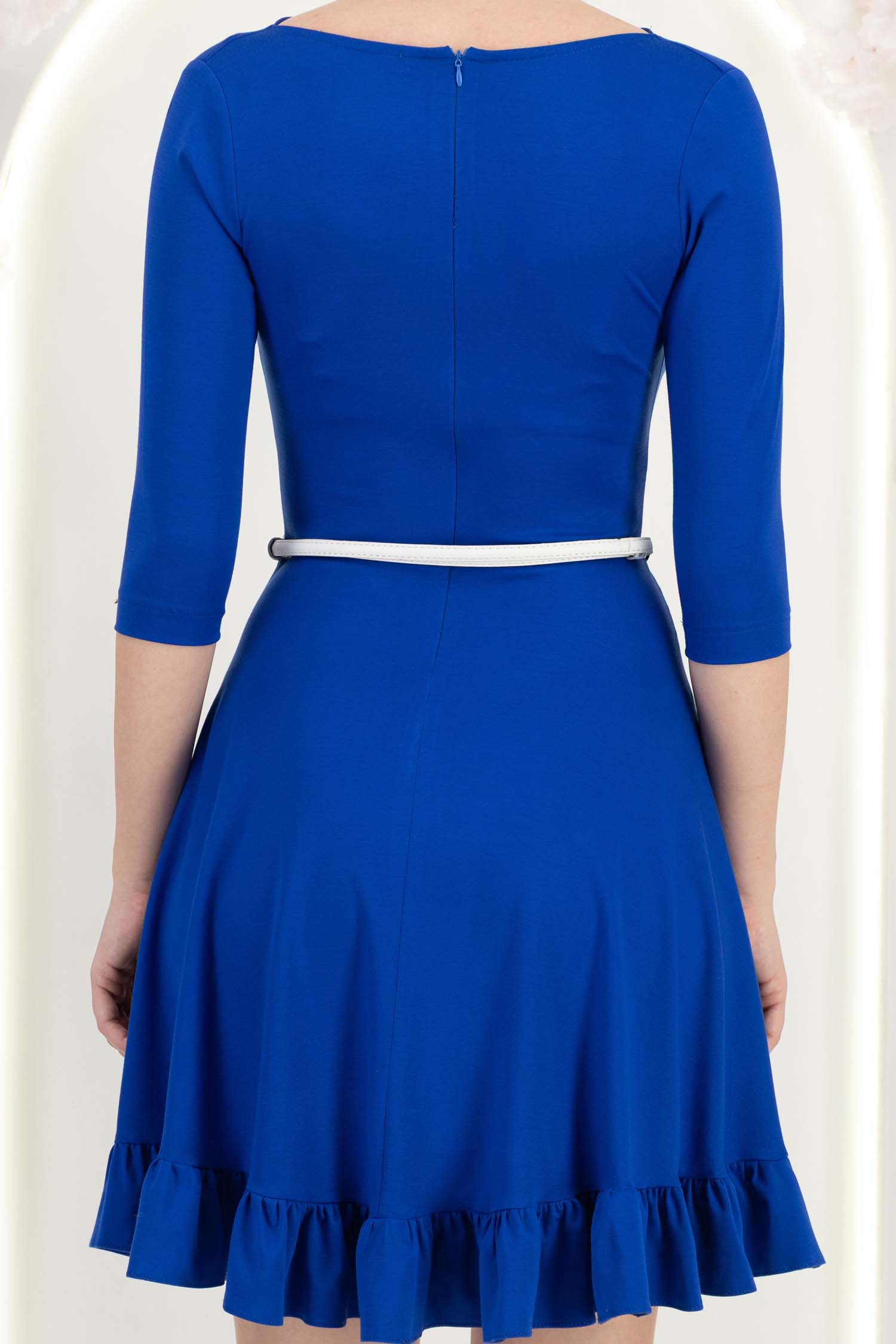 Rochie din jersey albastra scurta in clos cu accesoriu tip curea - StarShinerS 7 - StarShinerS.ro