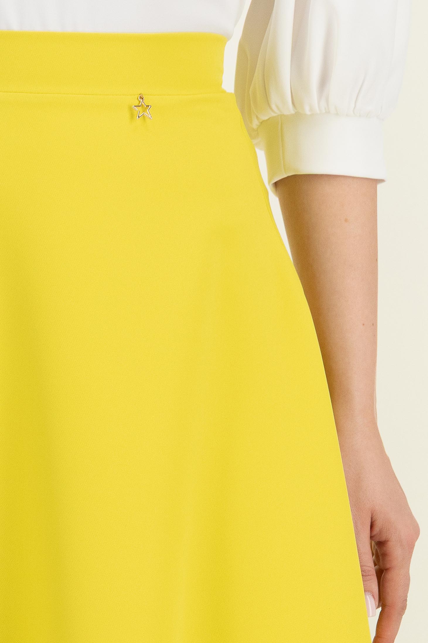 Fusta din stofa verde lime midi in clos - StarShinerS 6 - StarShinerS.ro