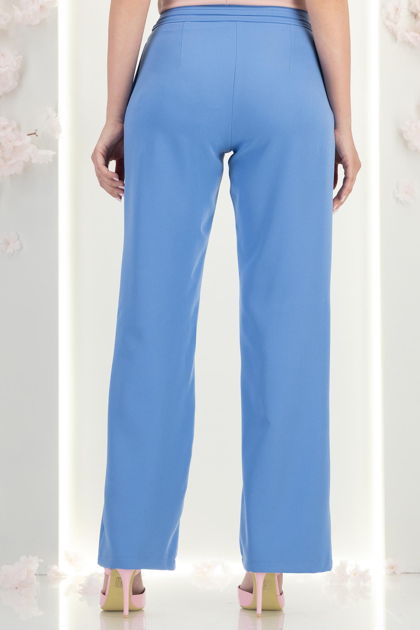 Pantaloni din stofa albastru-deschis lungi drepti cu buzunare laterale- StarShinerS 6 - StarShinerS.ro