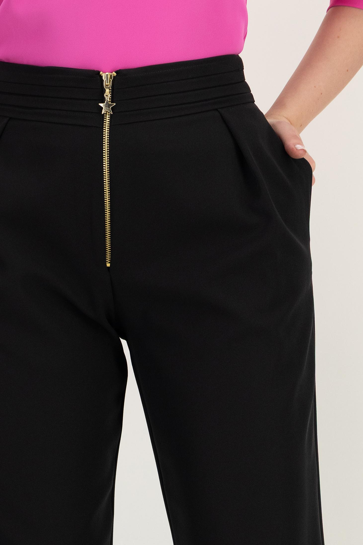 Pantaloni din stofa negri lungi drepti cu buzunare laterale- StarShinerS 4 - StarShinerS.ro