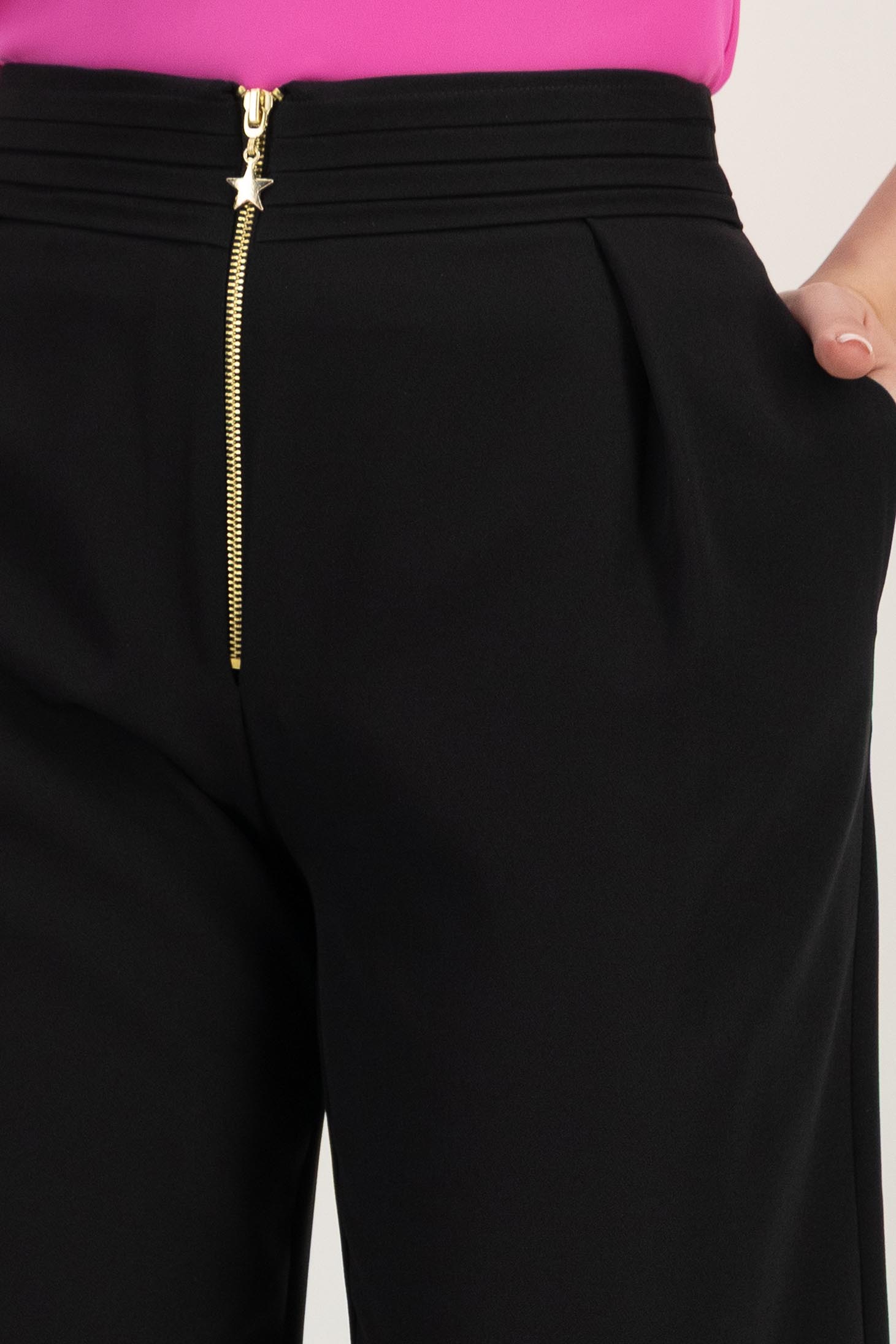 Pantaloni din stofa negri lungi drepti cu buzunare laterale- StarShinerS 5 - StarShinerS.ro