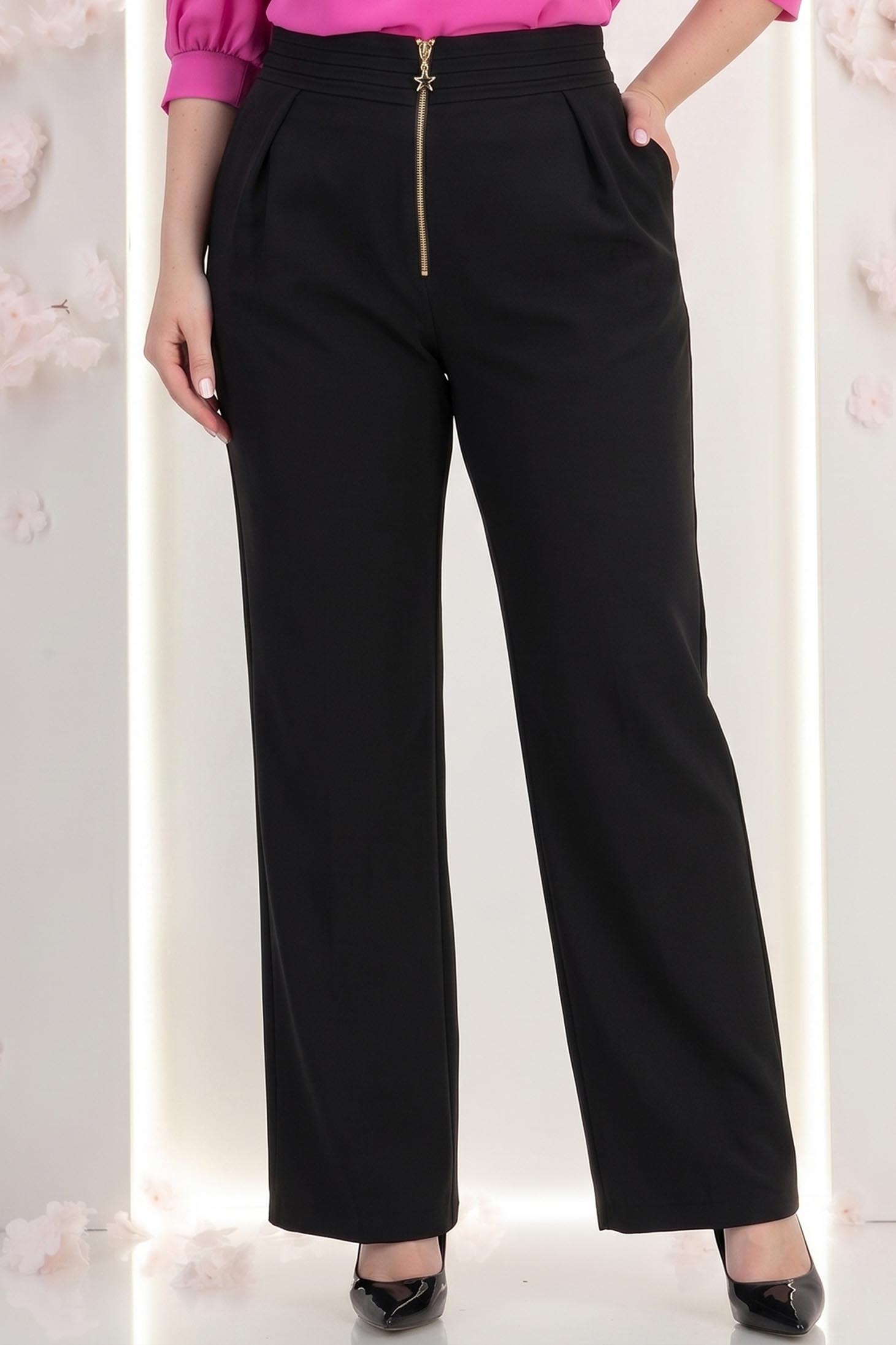 Pantaloni din stofa negri lungi drepti cu buzunare laterale- StarShinerS 1 - StarShinerS.ro