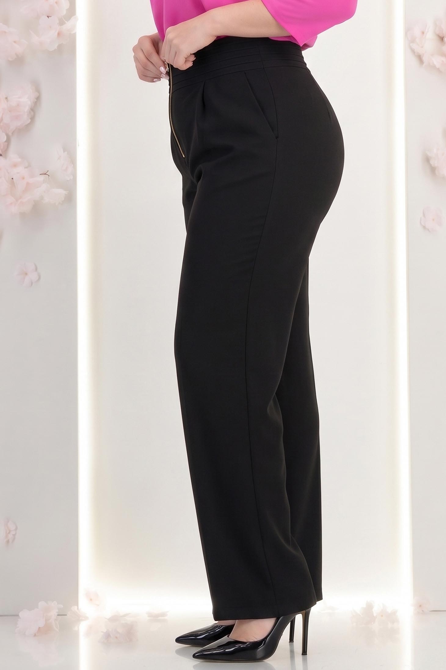 Pantaloni din stofa negri lungi drepti cu buzunare laterale- StarShinerS 2 - StarShinerS.ro