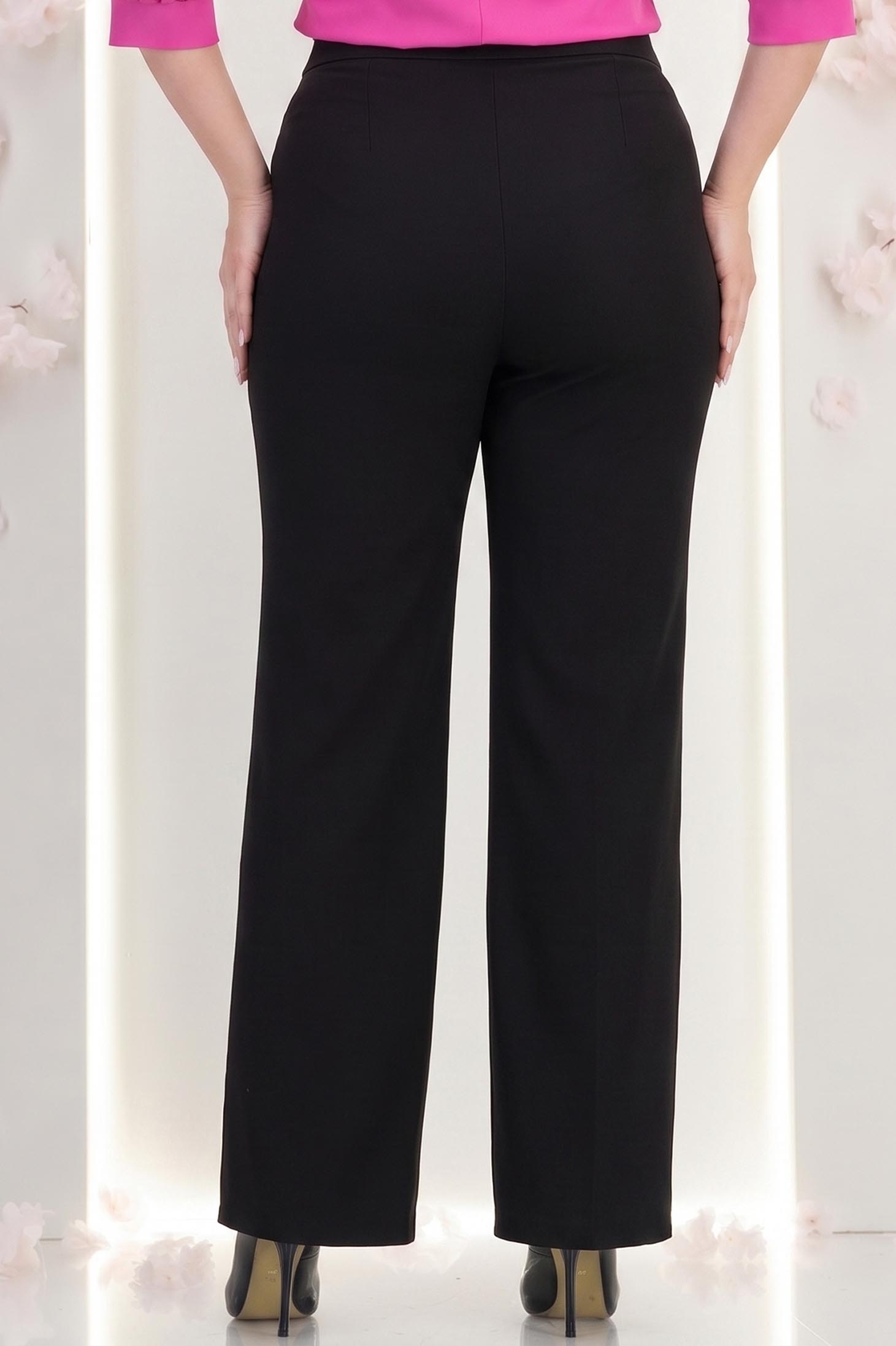 Pantaloni din stofa negri lungi drepti cu nasturi decorativi aurii- StarShinerS 2 - StarShinerS.ro