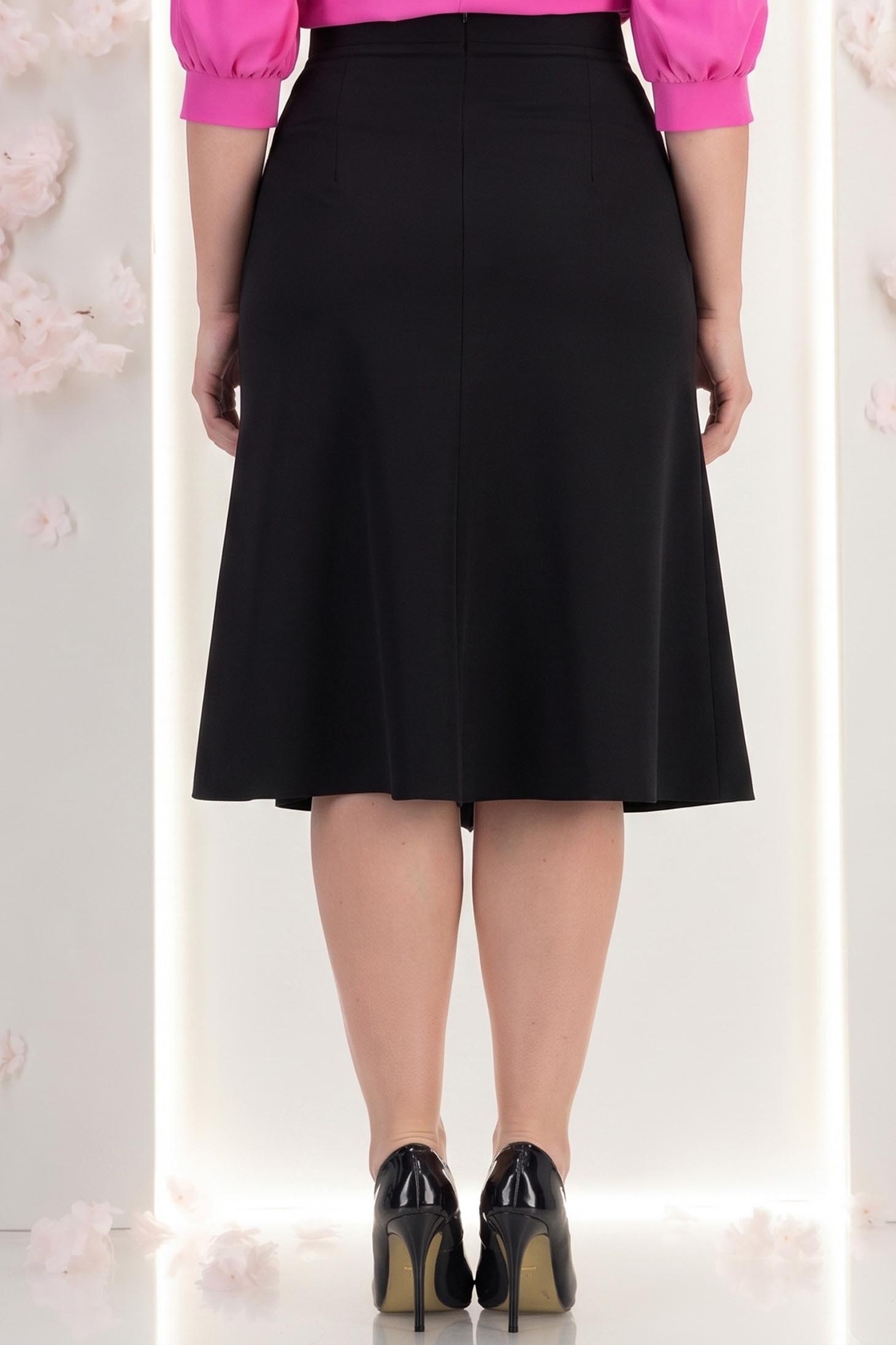 Fusta din stofa neagra midi in clini cu nasturi decorativi aurii - StarShinerS 2 - StarShinerS.ro