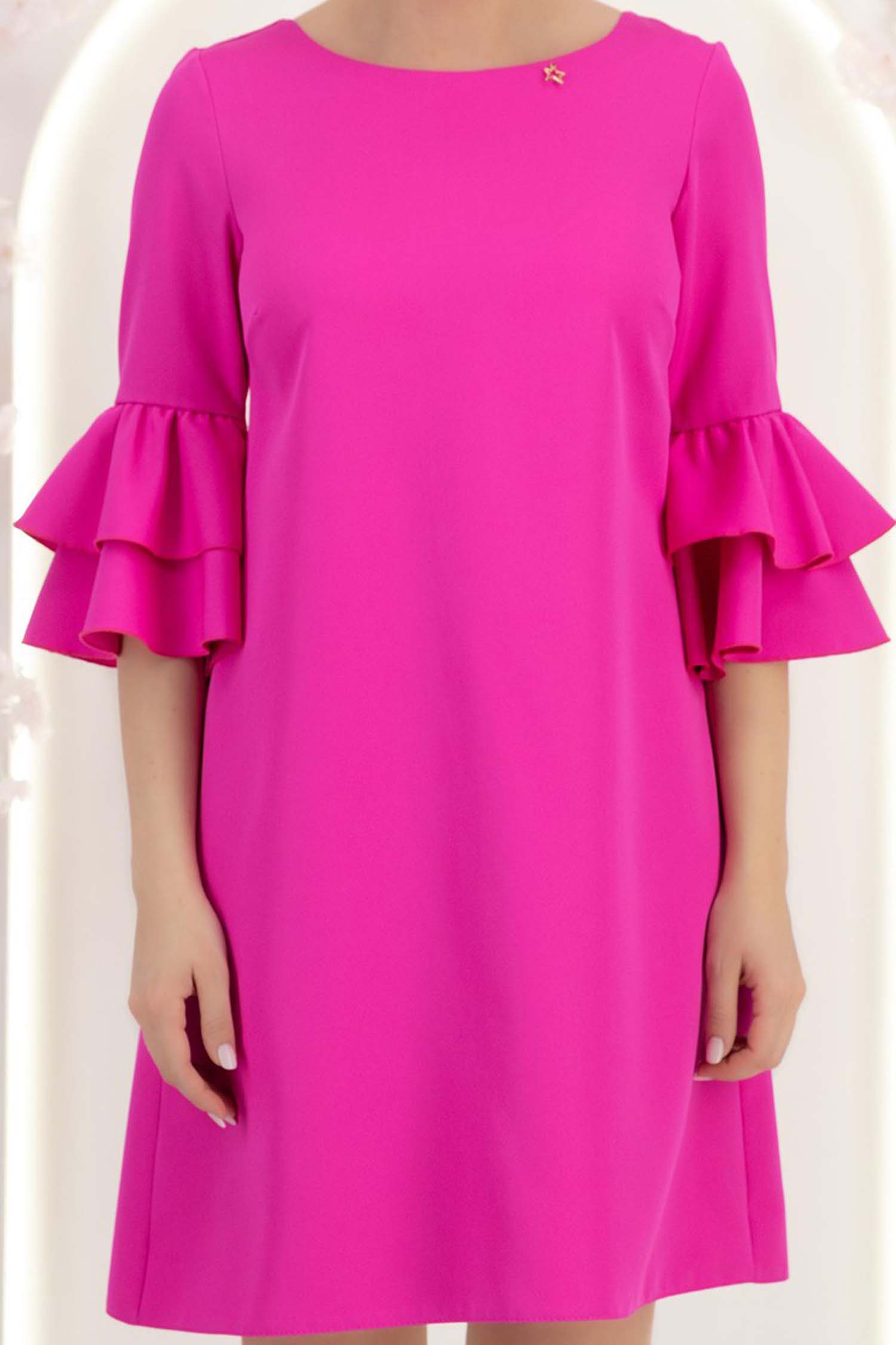 StarShinerS fuchsiová šaty široké elastická látka krátký 6 - StarShinerS.cz