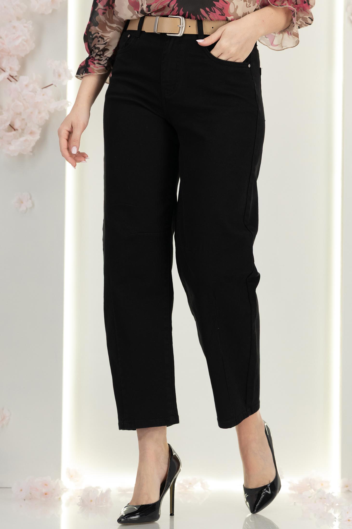 Crno ženske traperice traperice širok 4 - StarShinerS.hr