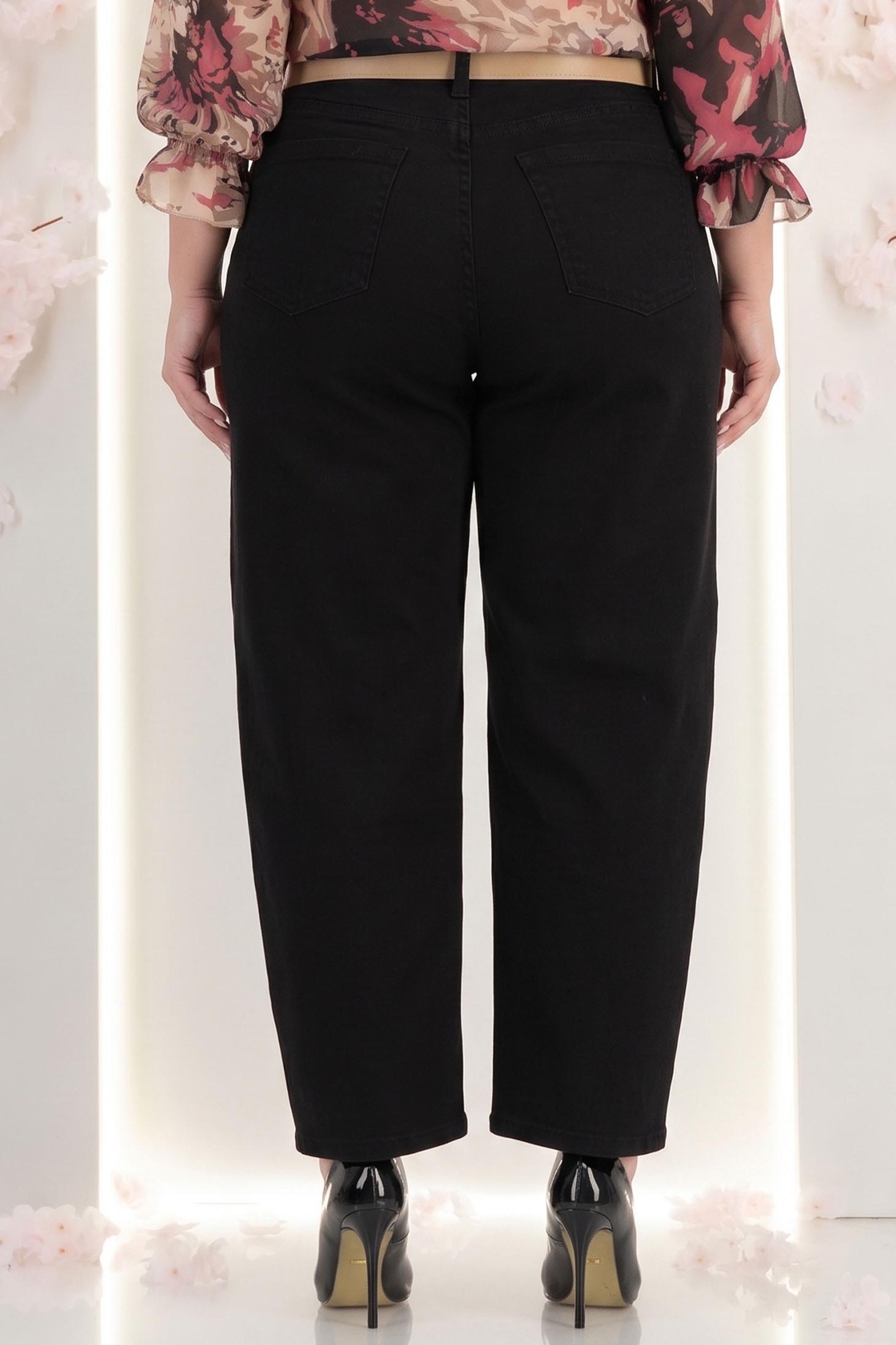 Blugi negri cu talie inalta mom fit cu accesoriu tip curea 2 - StarShinerS.ro