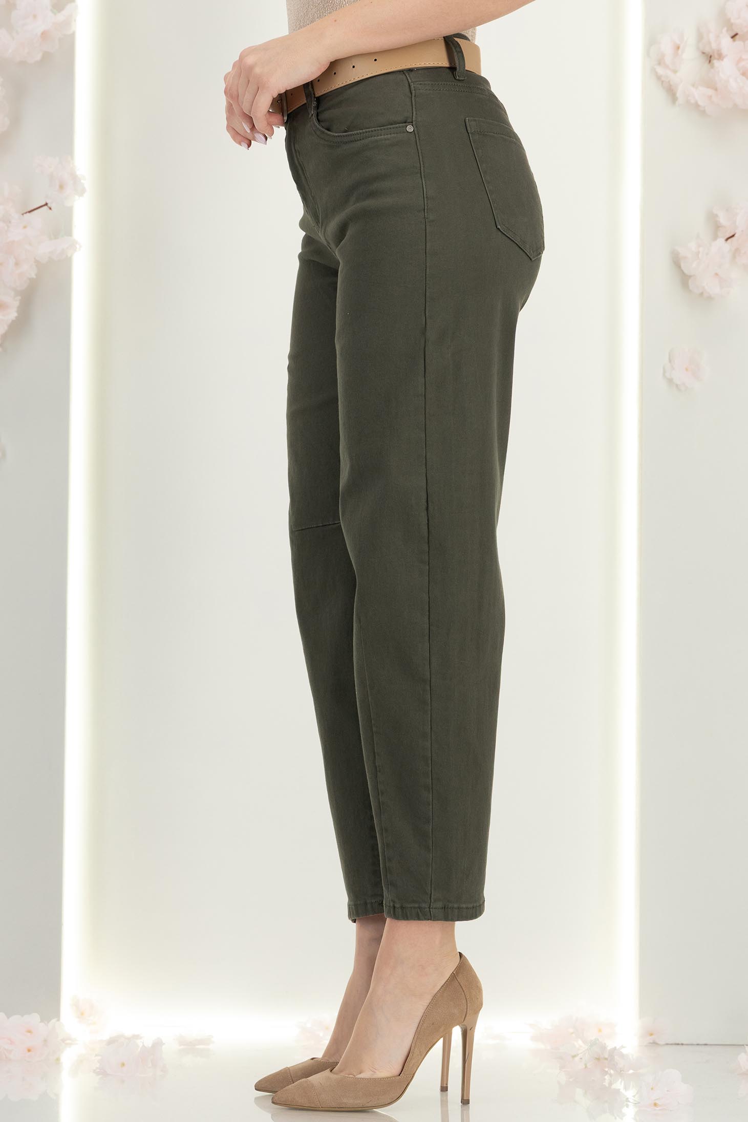 Khaki ženske traperice traperice širok 3 - StarShinerS.hr