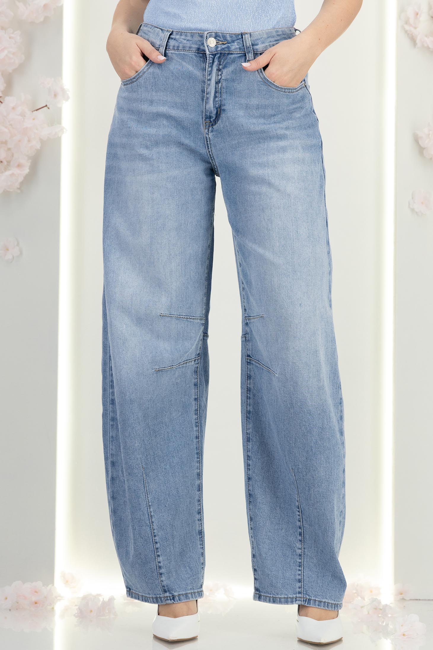 Modrá dámské džíny široké džínovina 4 - StarShinerS.cz