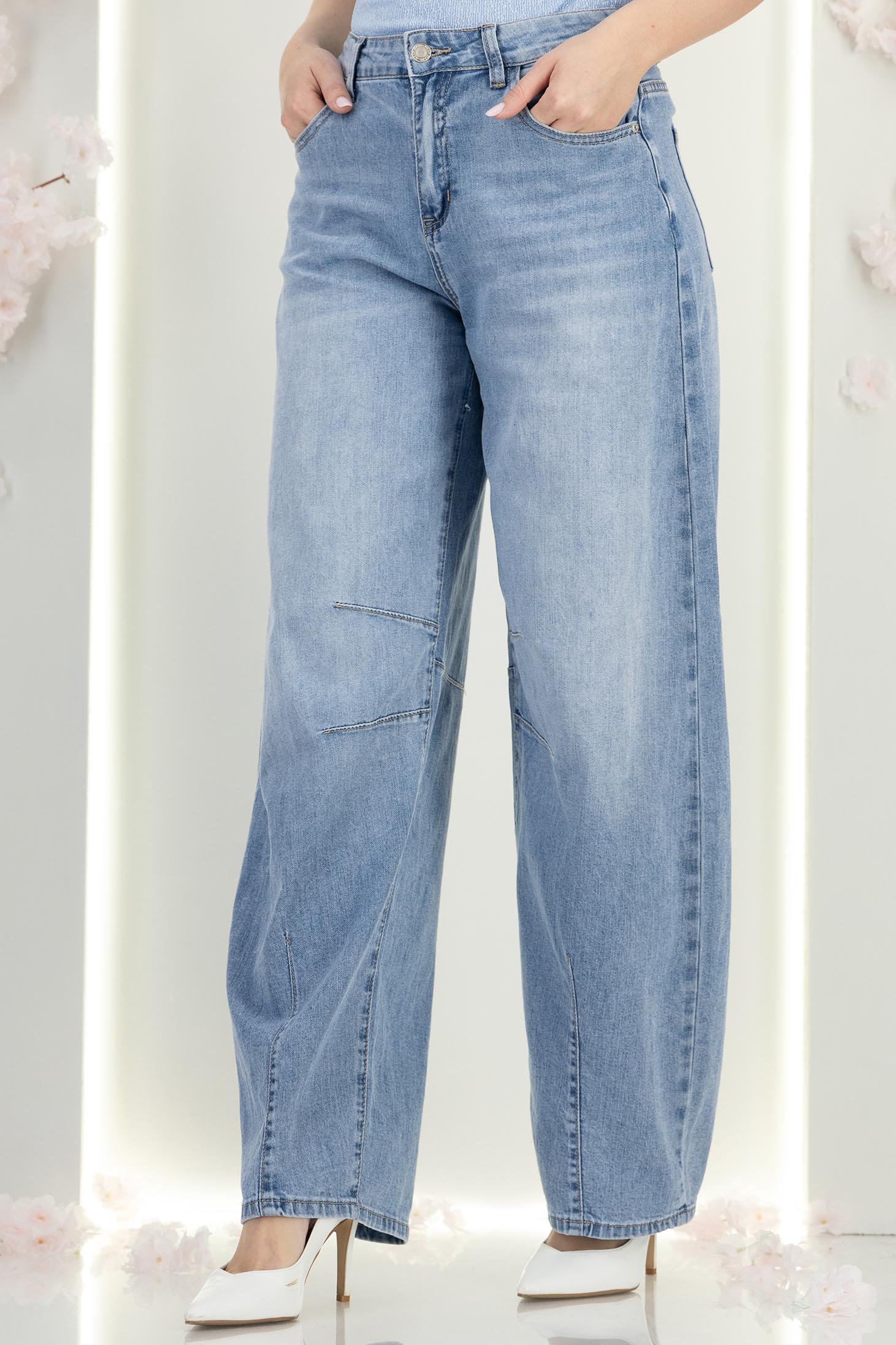 Modrá dámské džíny široké džínovina 3 - StarShinerS.cz