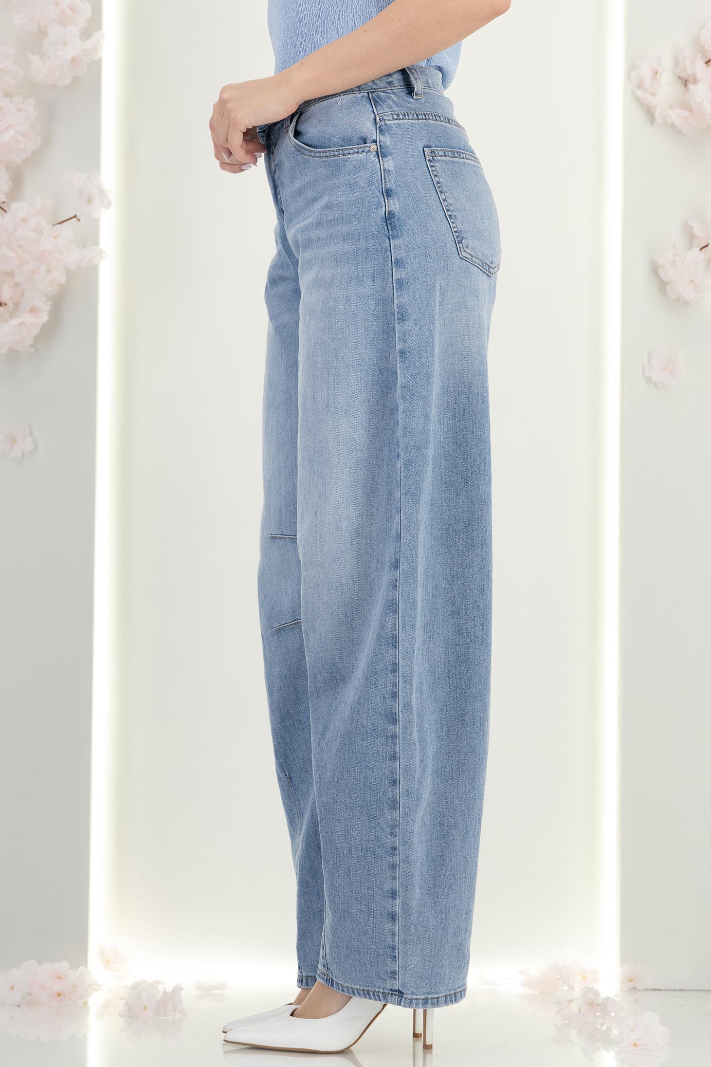 Modrá dámské džíny široké džínovina 5 - StarShinerS.cz