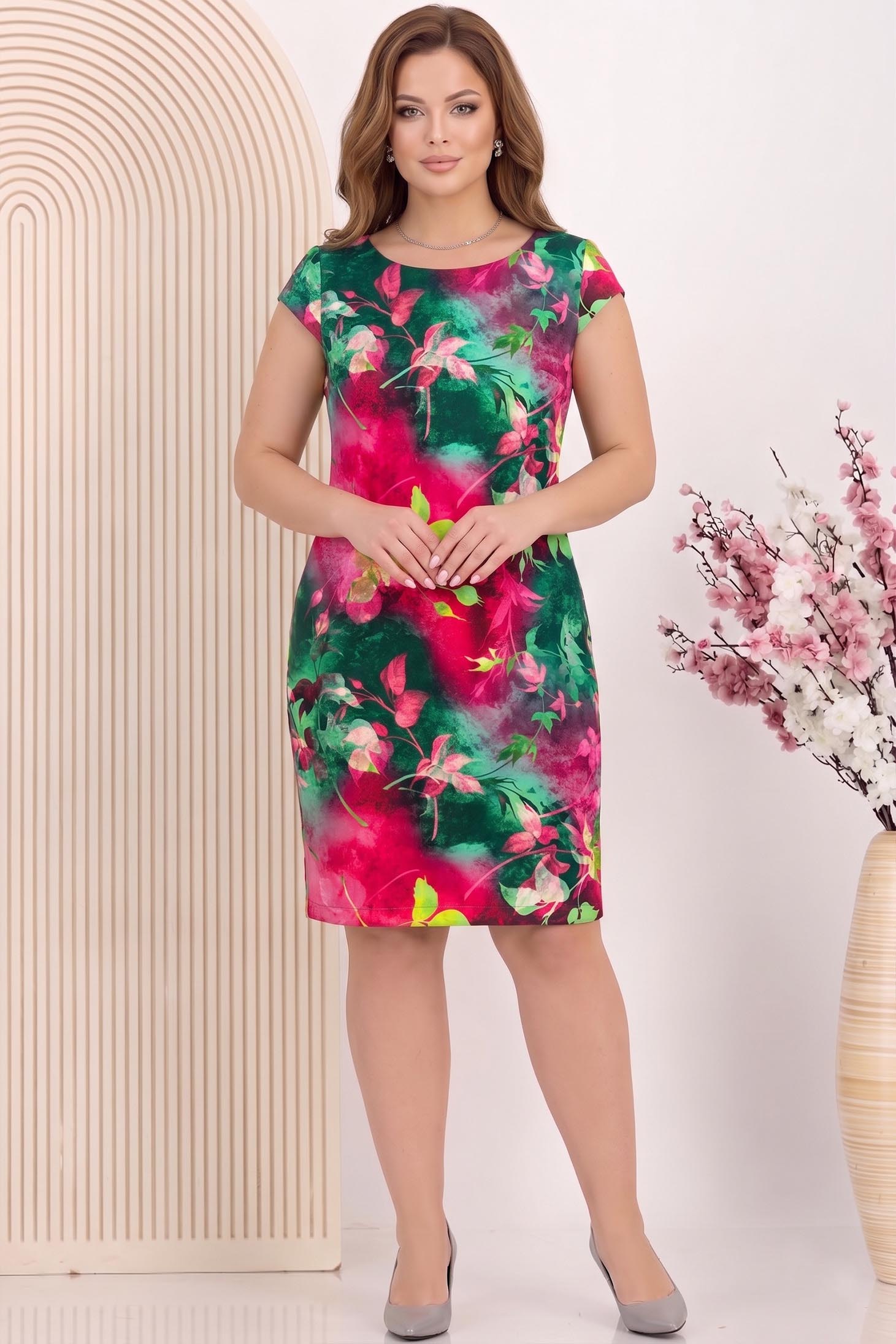 Rochie verde scurta cu un croi drept si imprimeu- StarShinerS 2 - StarShinerS.ro
