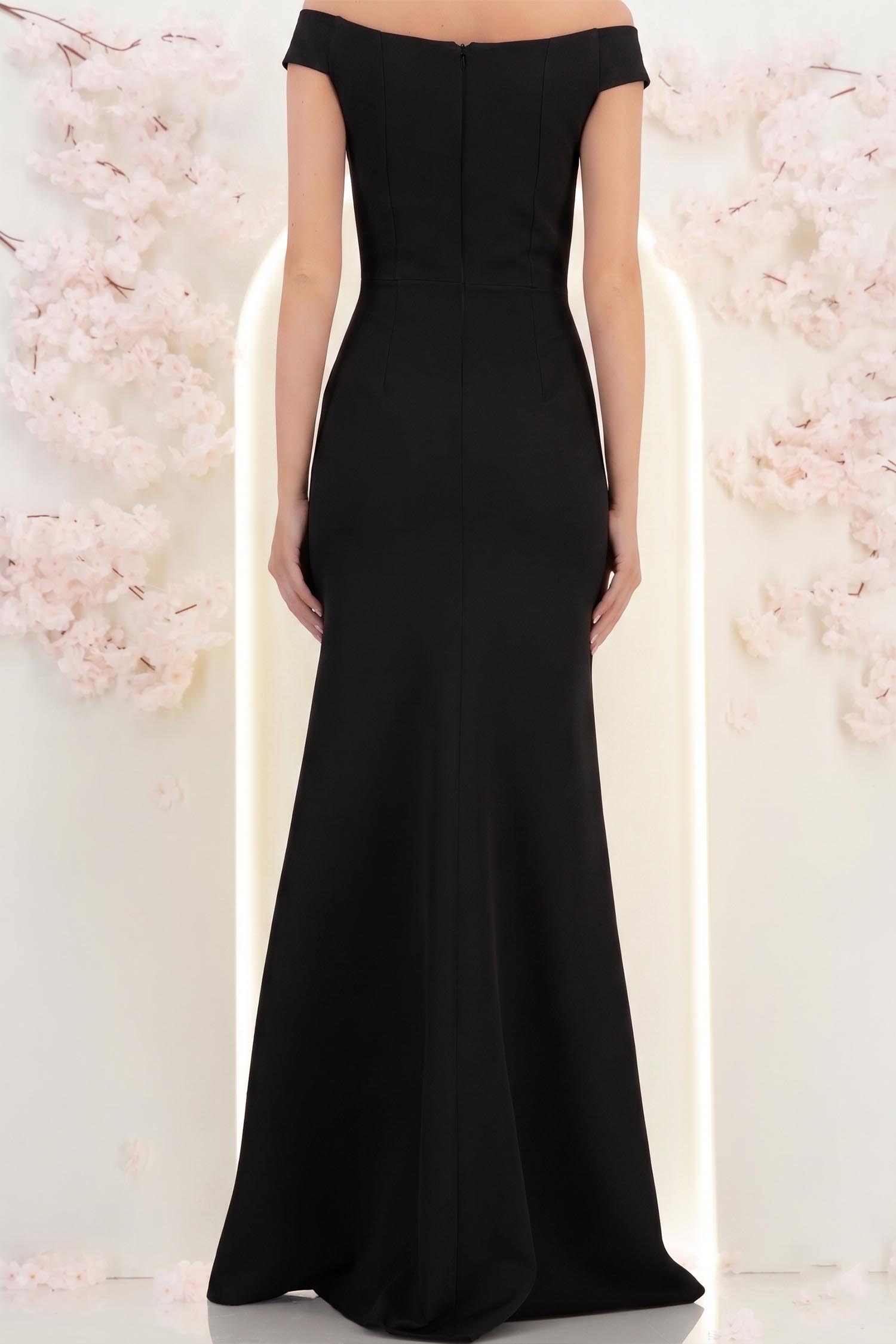Rochie neagra lunga tip sirenă cu umeri goi- StarShinerS 5 - StarShinerS.ro