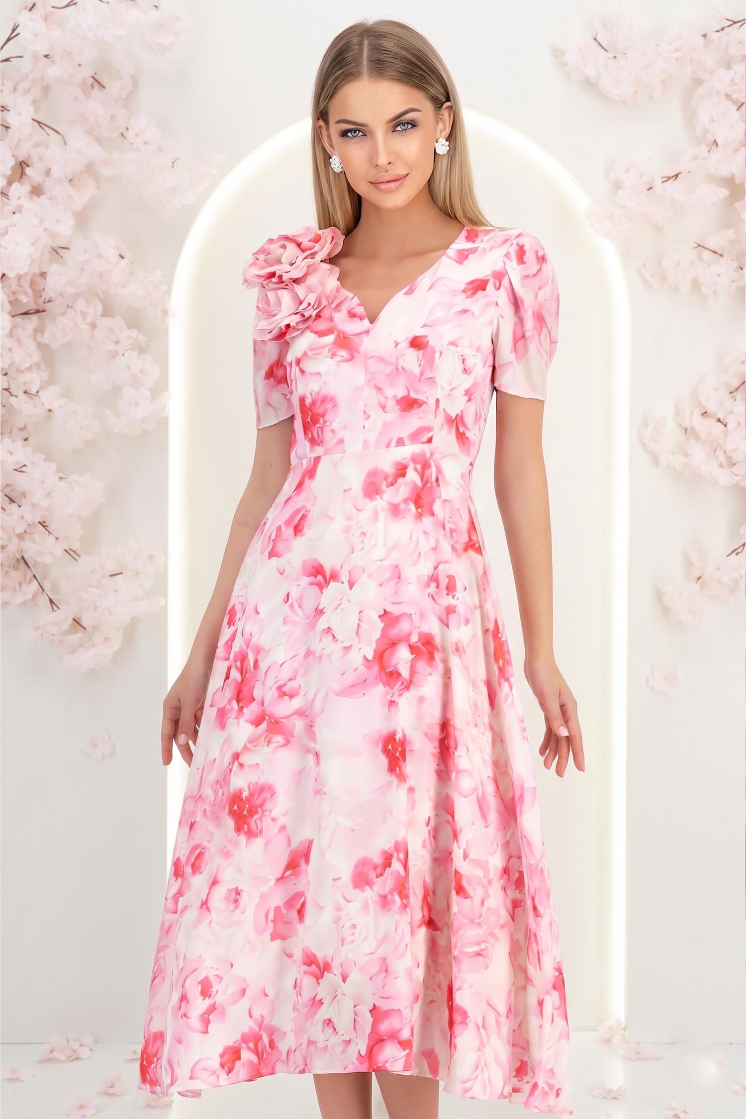 elegáns női ruha Pink ruha - StarShinerS muszlin midi harang