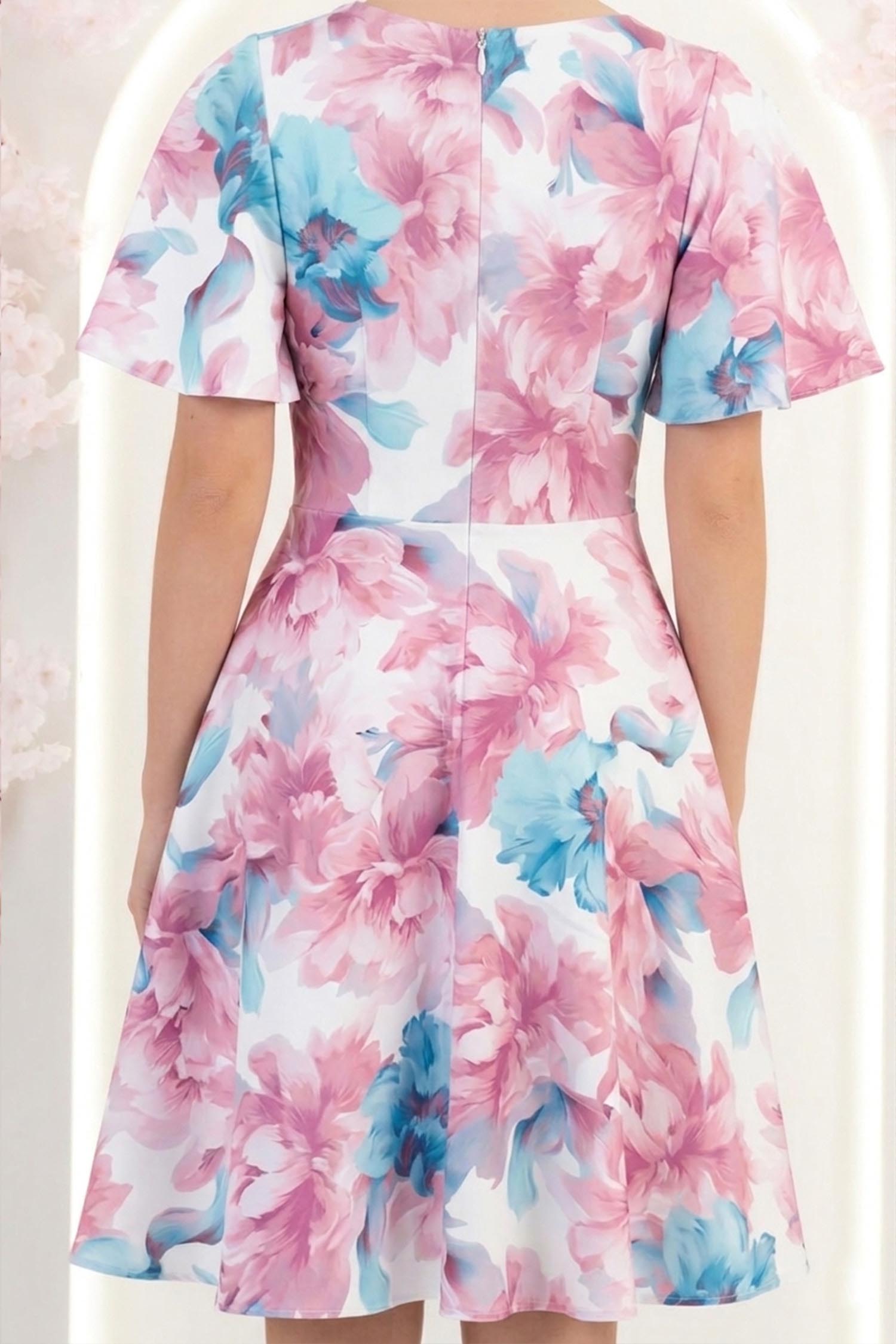 Rochie roz deschis midi in clos cu mâneci tip fluture - StarShinerS 6 - StarShinerS.ro