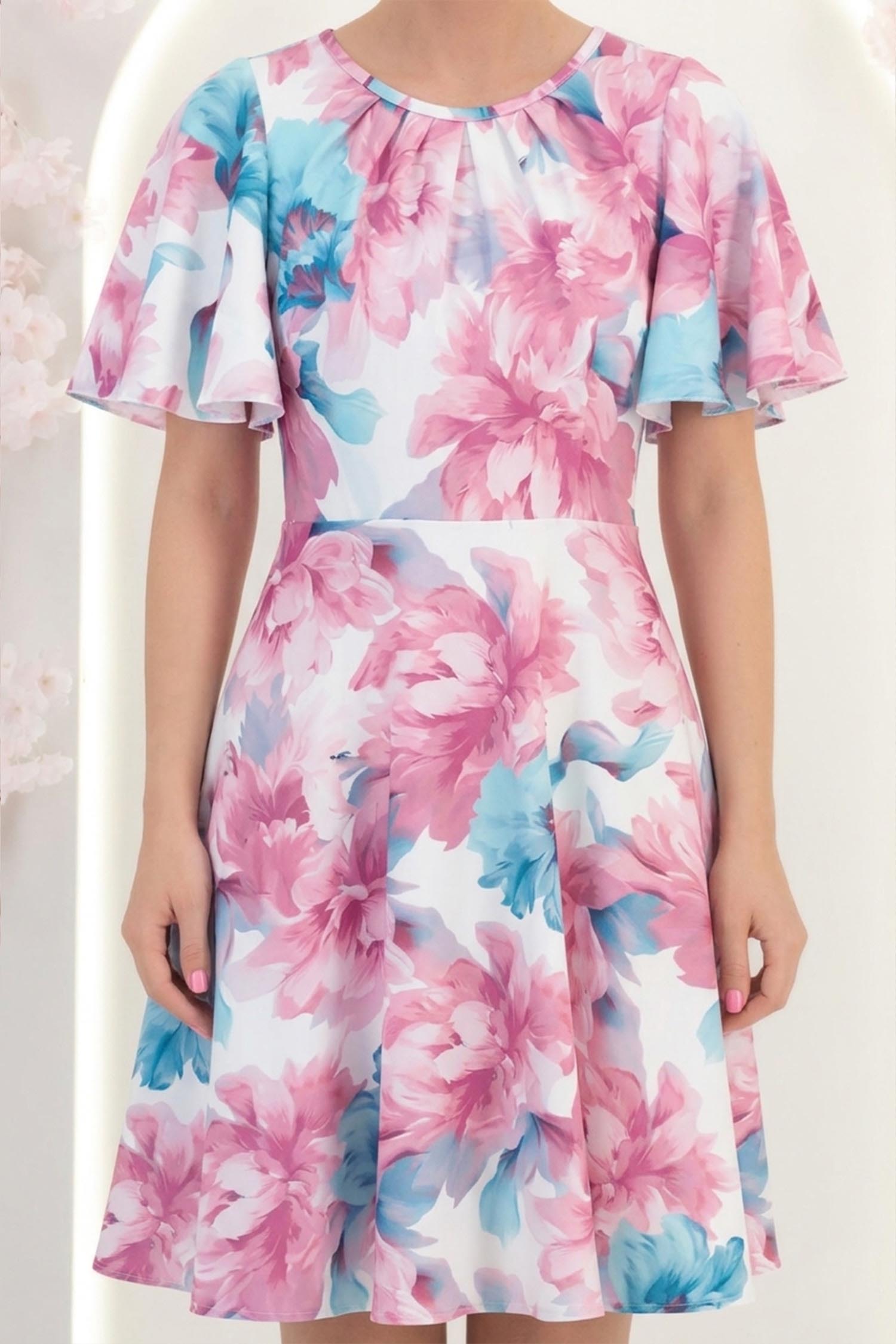 Rochie roz deschis midi in clos cu mâneci tip fluture - StarShinerS 5 - StarShinerS.ro