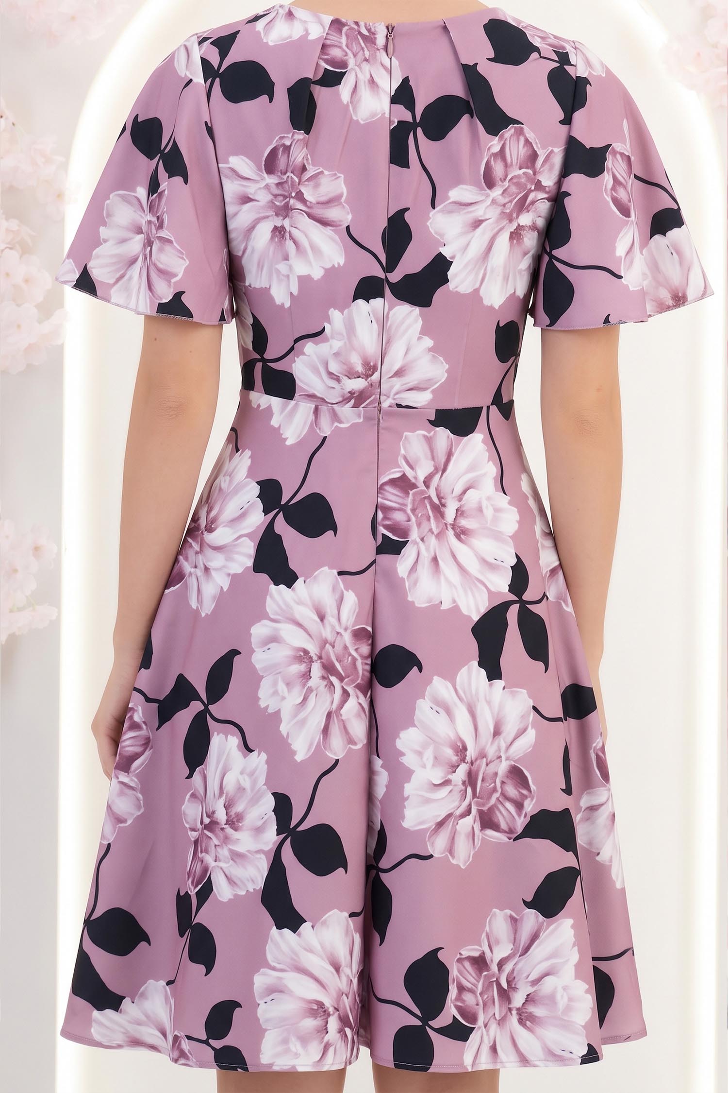 Rochie lila midi in clos cu mâneci tip fluture - StarShinerS 6 - StarShinerS.ro