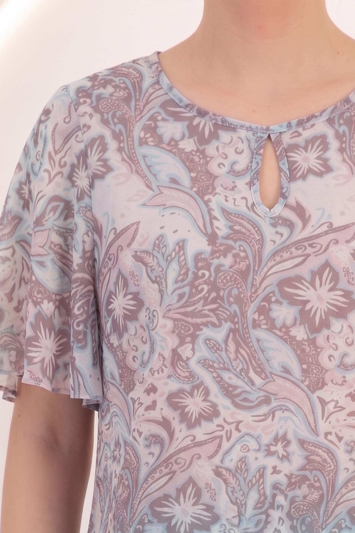 Bluza dama din voal imprimata cu croi larg si imprimeu - StarShinerS 3 - StarShinerS.ro