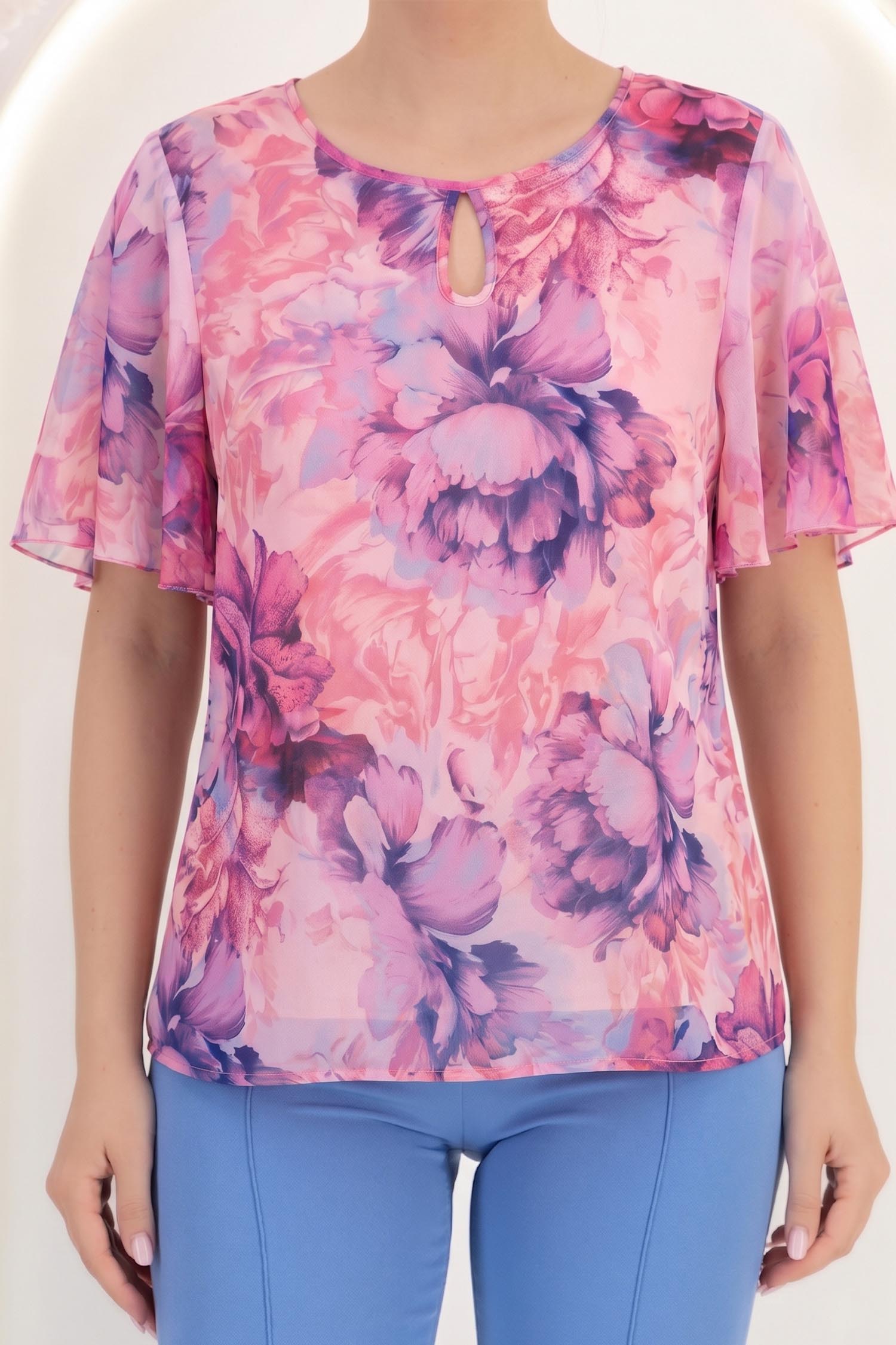 Bluza dama din voal imprimata floral cu croi larg si imprimeu - StarShinerS 5 - StarShinerS.ro