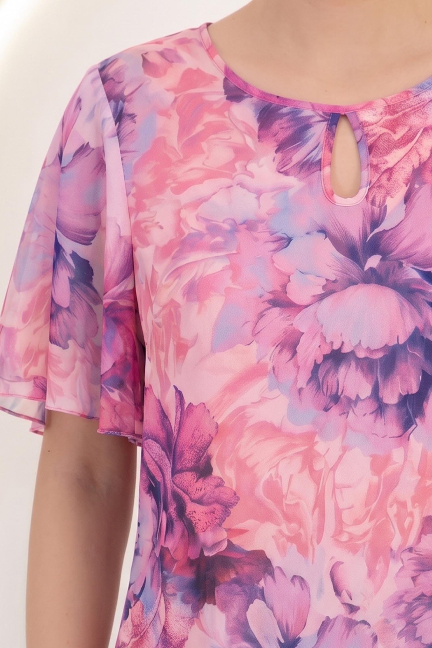 Bluza dama din voal imprimata floral cu croi larg si imprimeu - StarShinerS 4 - StarShinerS.ro