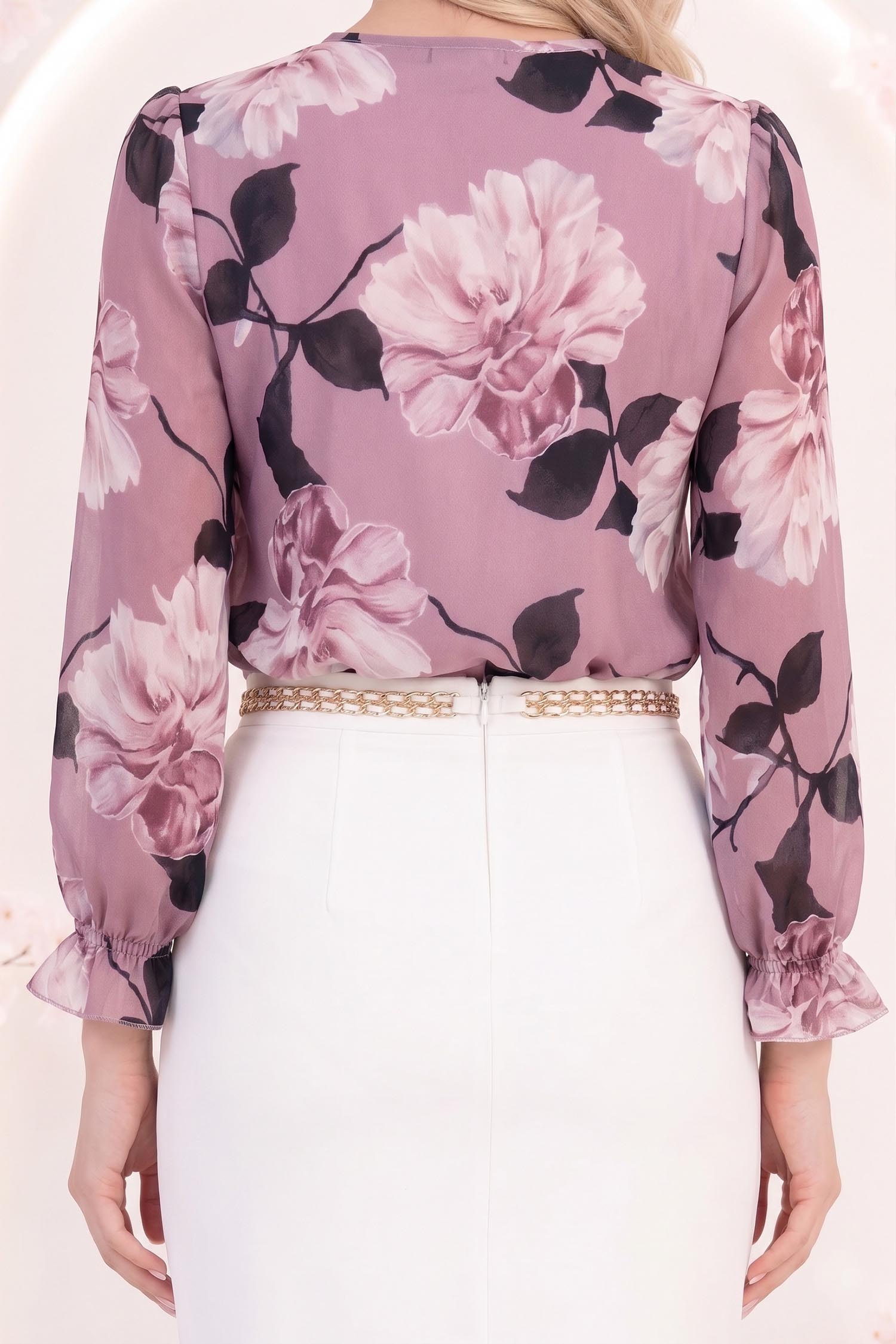 Bluza din viscoza lila cu croi larg si volanase la maneca - StarShinerS 5 - StarShinerS.ro