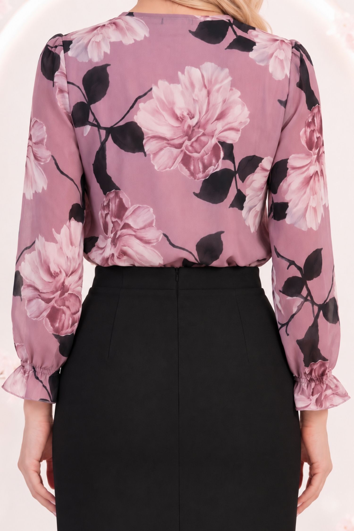 Bluza din viscoza lila cu croi larg si volanase la maneca - StarShinerS 5 - StarShinerS.ro