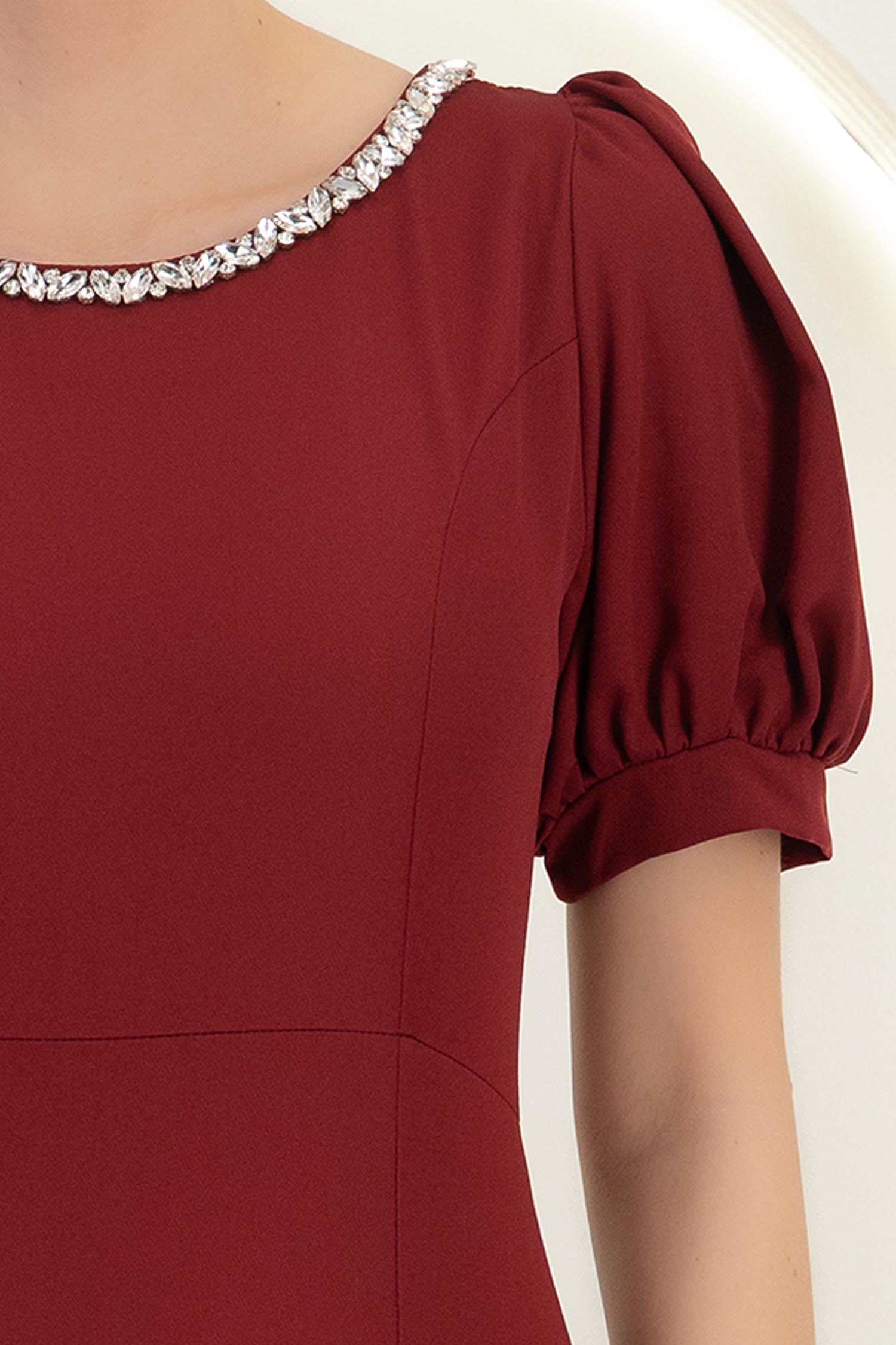 Rochie visinie midi tip creion cu aplicatii stralucitoare- StarShinerS 2 - StarShinerS.ro