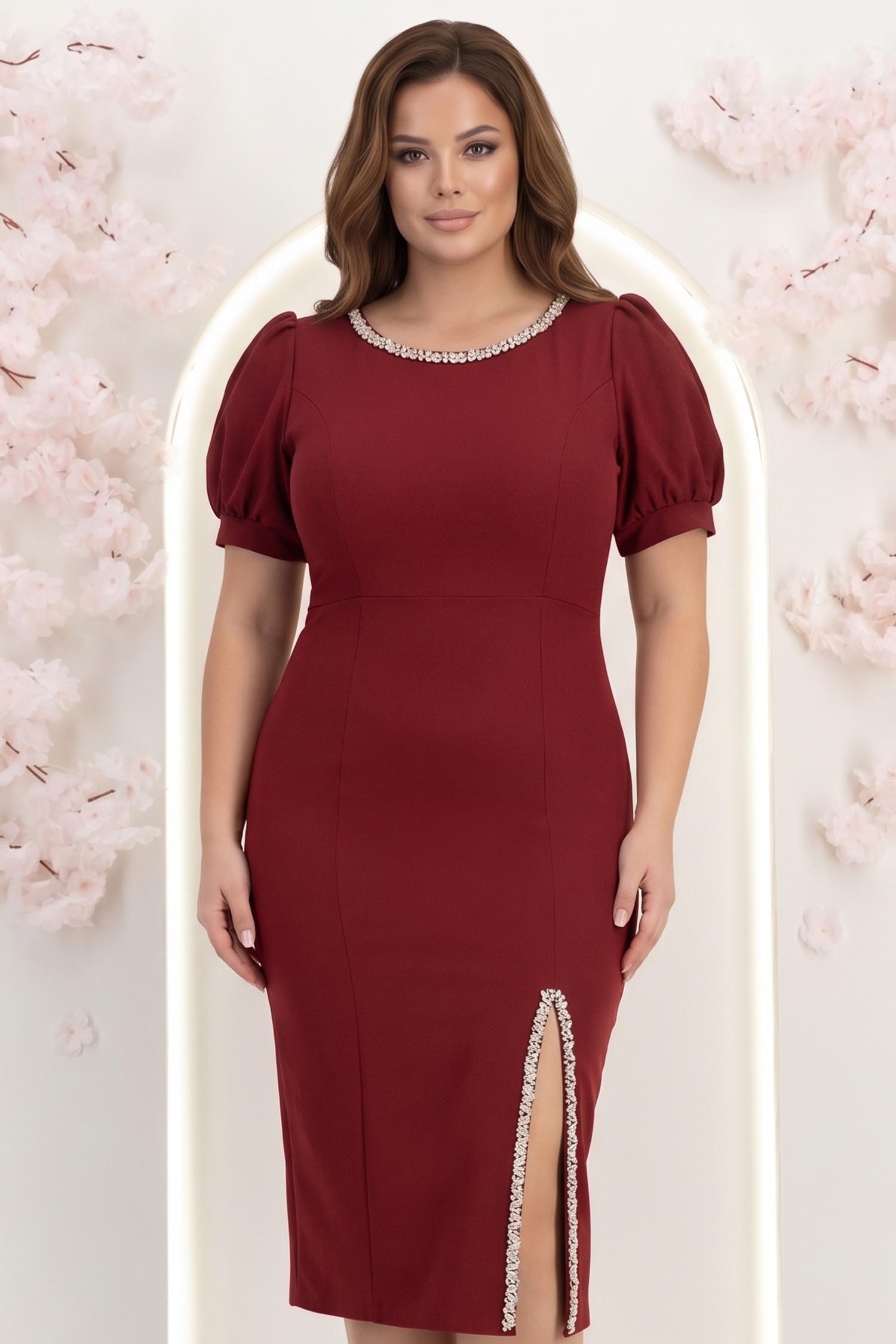 Rochie visinie midi tip creion cu aplicatii stralucitoare- StarShinerS 1 - StarShinerS.ro