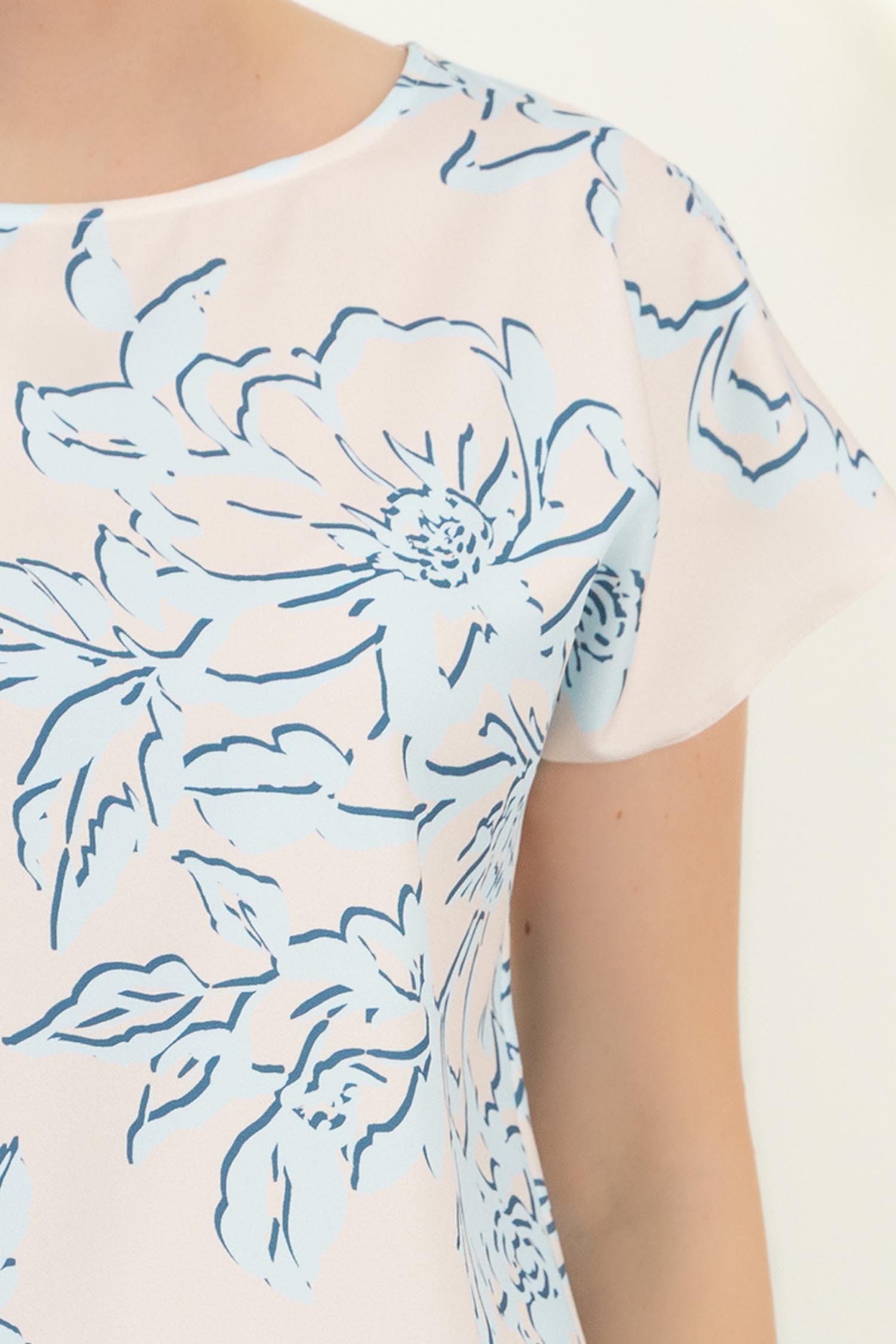 Bluza dama din viscoza imprimata cu maneca scurta si croi larg 4 - StarShinerS.ro