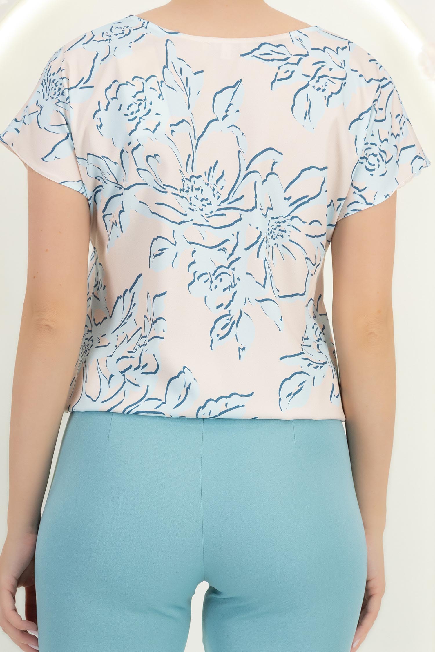Bluza dama din viscoza imprimata cu maneca scurta si croi larg 6 - StarShinerS.ro