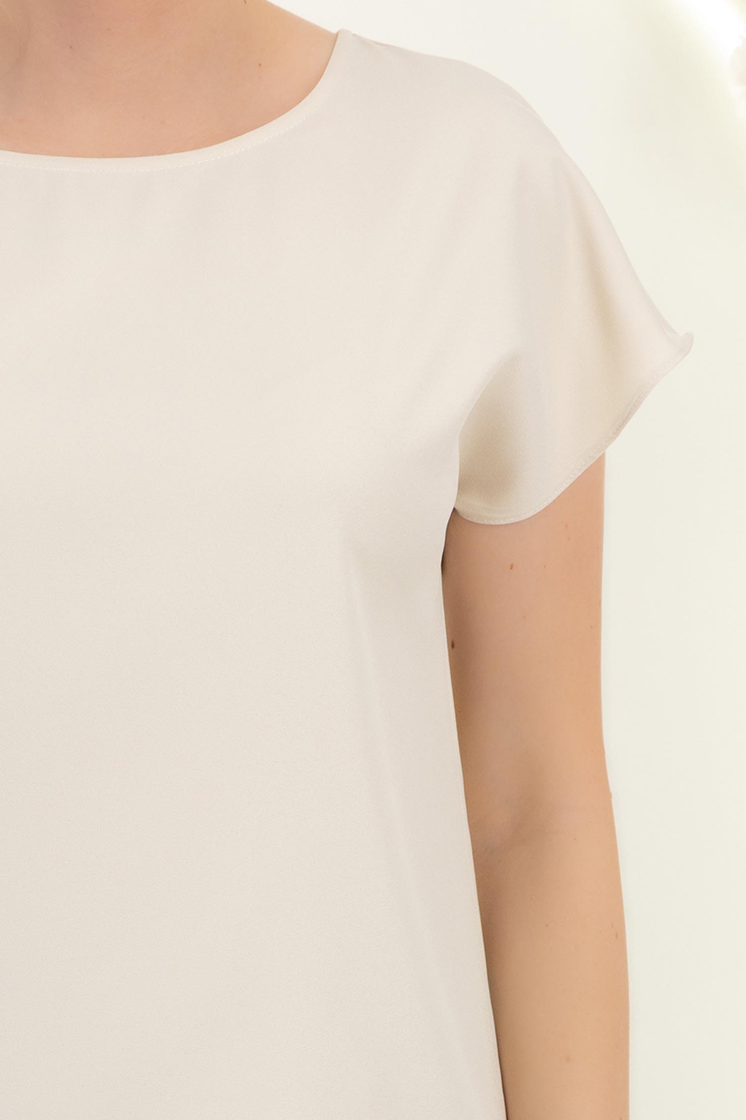 Bluza dama din viscoza crem cu maneca scurta si croi larg 4 - StarShinerS.ro