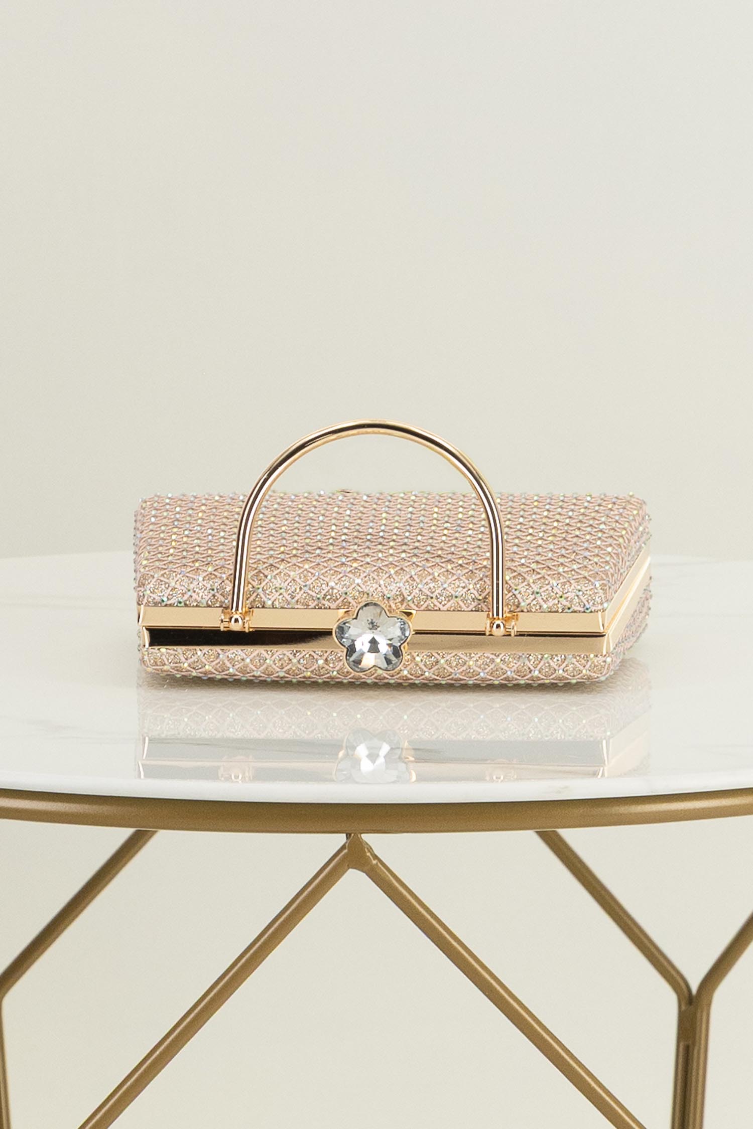 Geanta dama aurie tip clutch cu pietre strass 4 - StarShinerS.ro