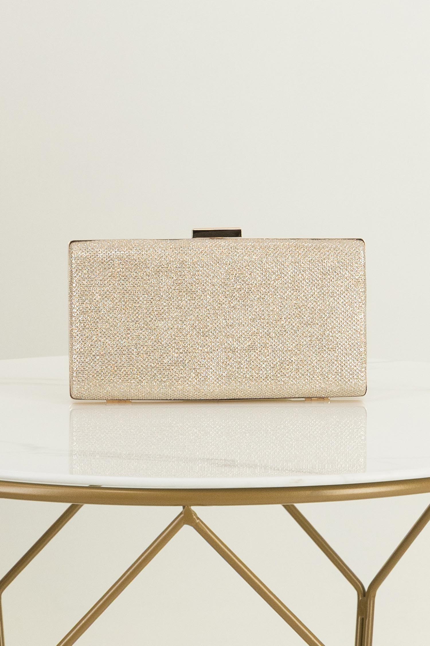 Geanta dama aurie tip clutch cu sclipici 3 - StarShinerS.ro