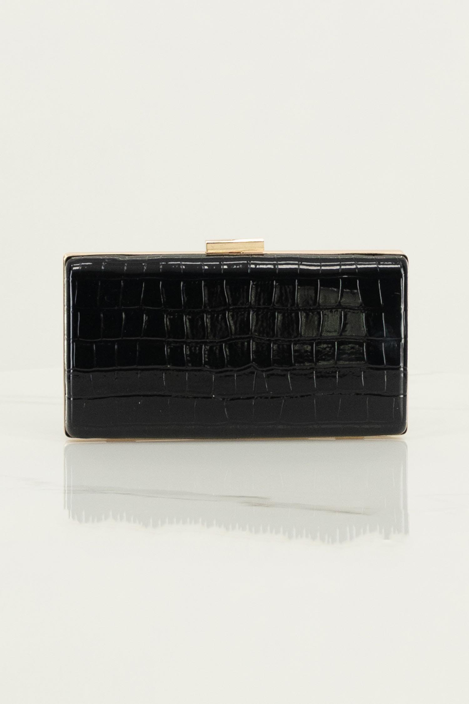Geanta dama tip clutch din piele ecologica neagra 2 - StarShinerS.ro