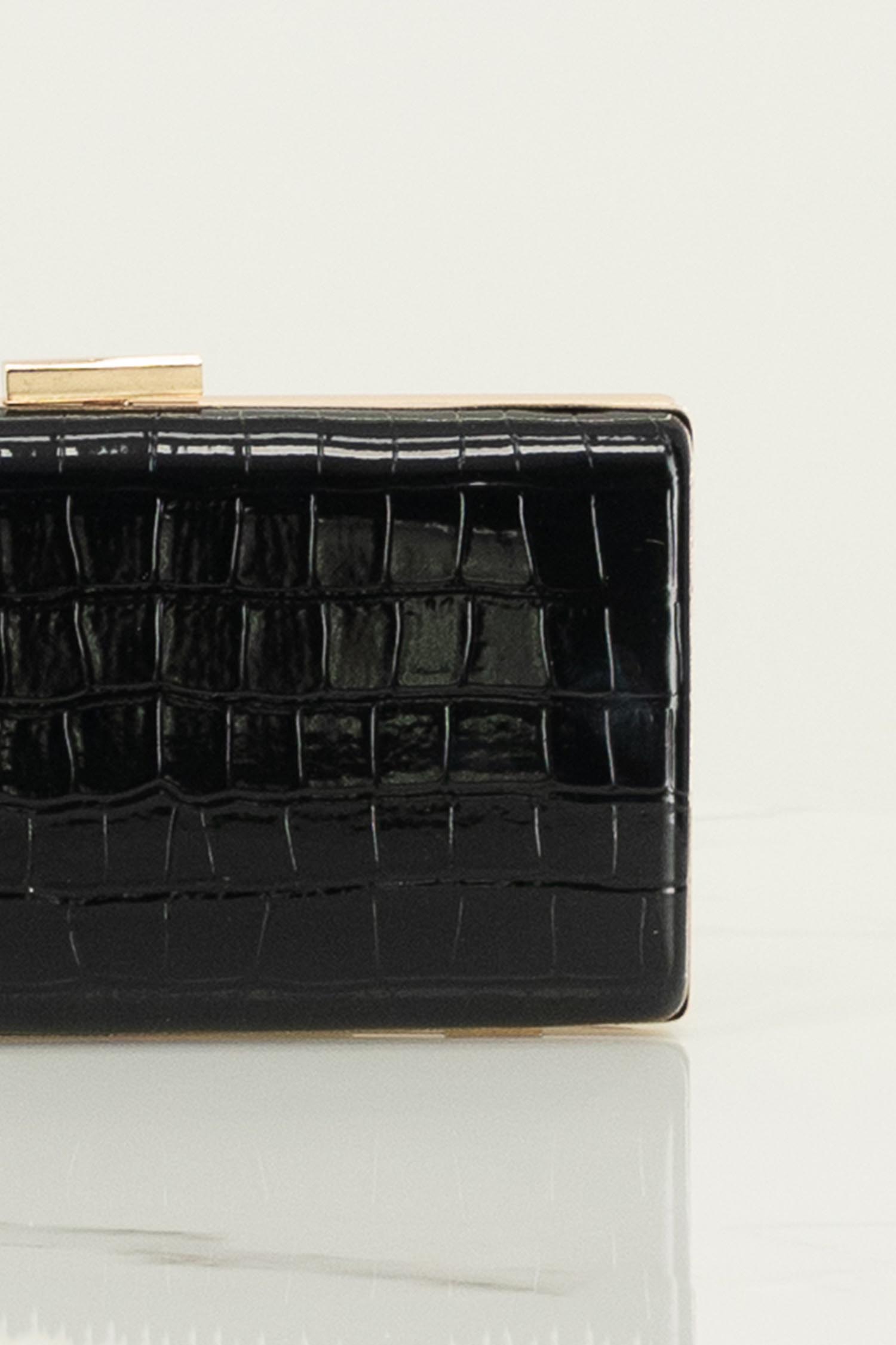 Geanta dama tip clutch din piele ecologica neagra 4 - StarShinerS.ro