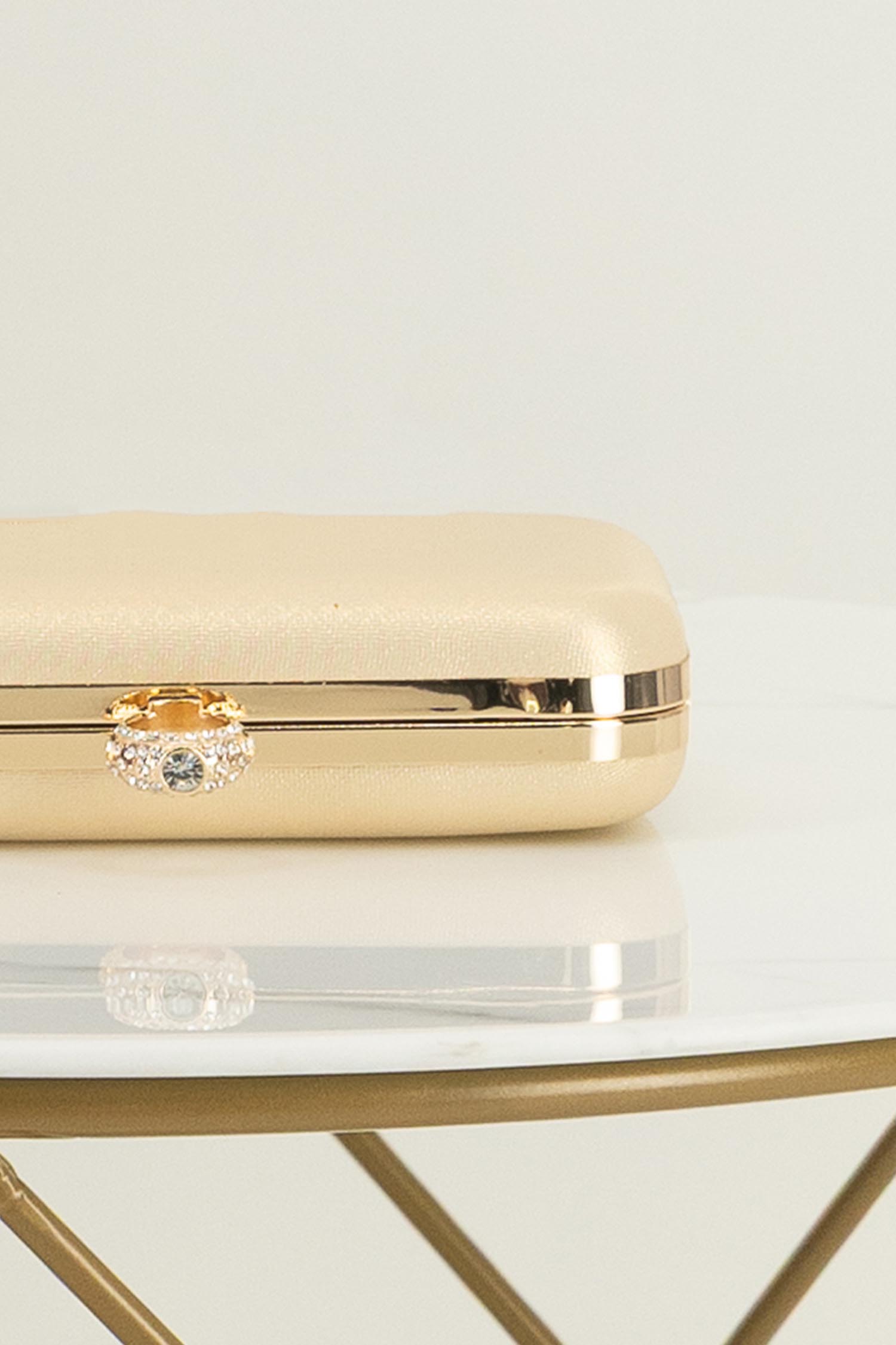 Geanta Dama tip clutch auriu cu sclipici fin si maner detasabil 6 - StarShinerS.ro