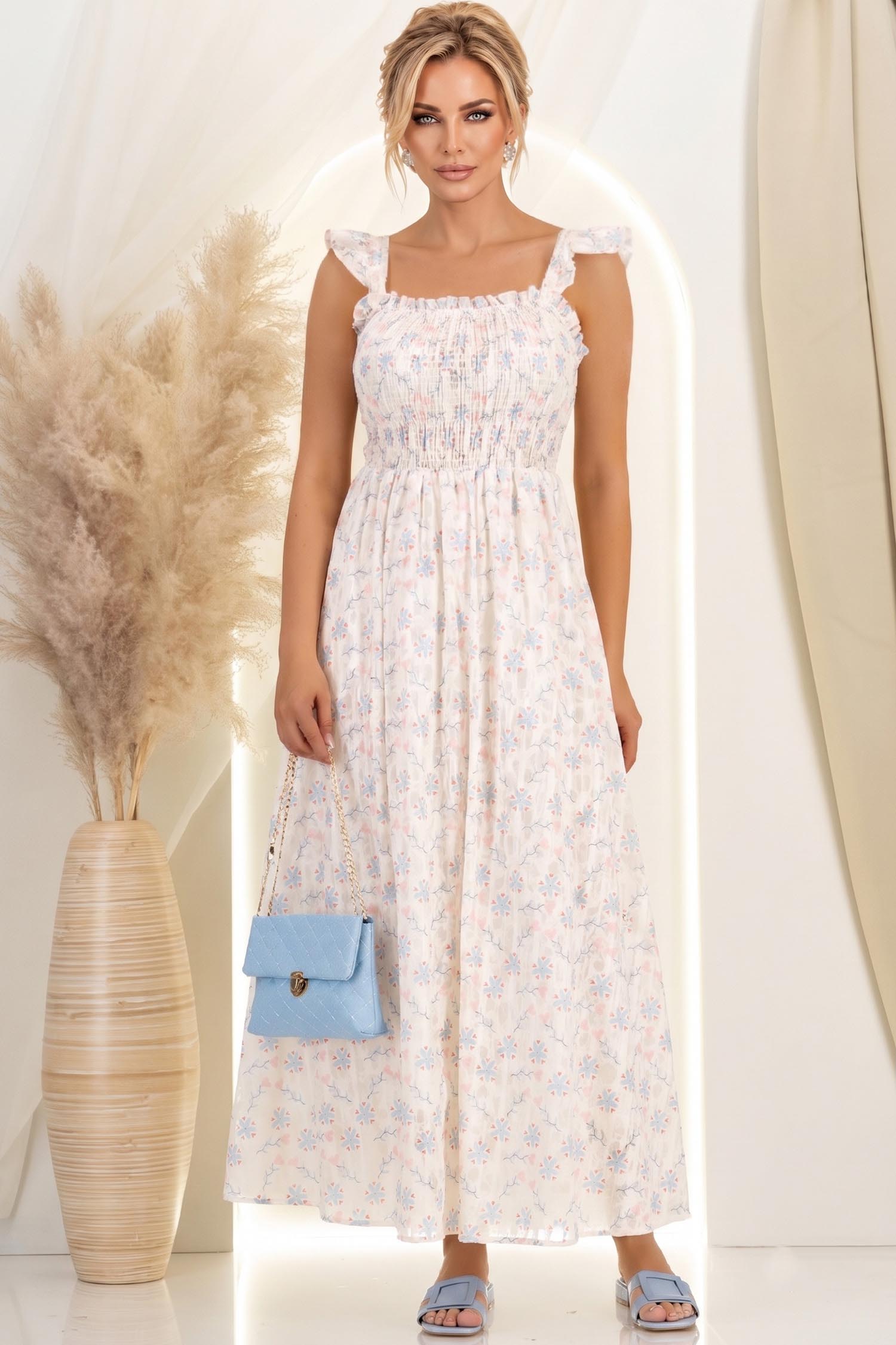 Rochie din material fin la atingere ivoire lunga in clos 3 - StarShinerS.ro