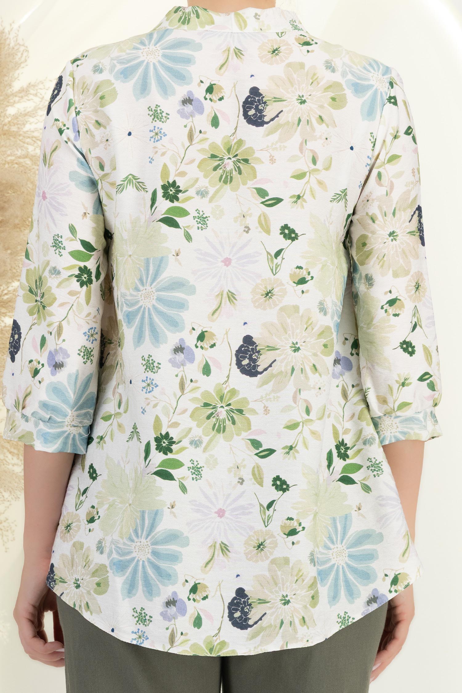 Bluza dama din viscoza verde cu croi larg si guler tip esarfa - StarShinerS 6 - StarShinerS.ro