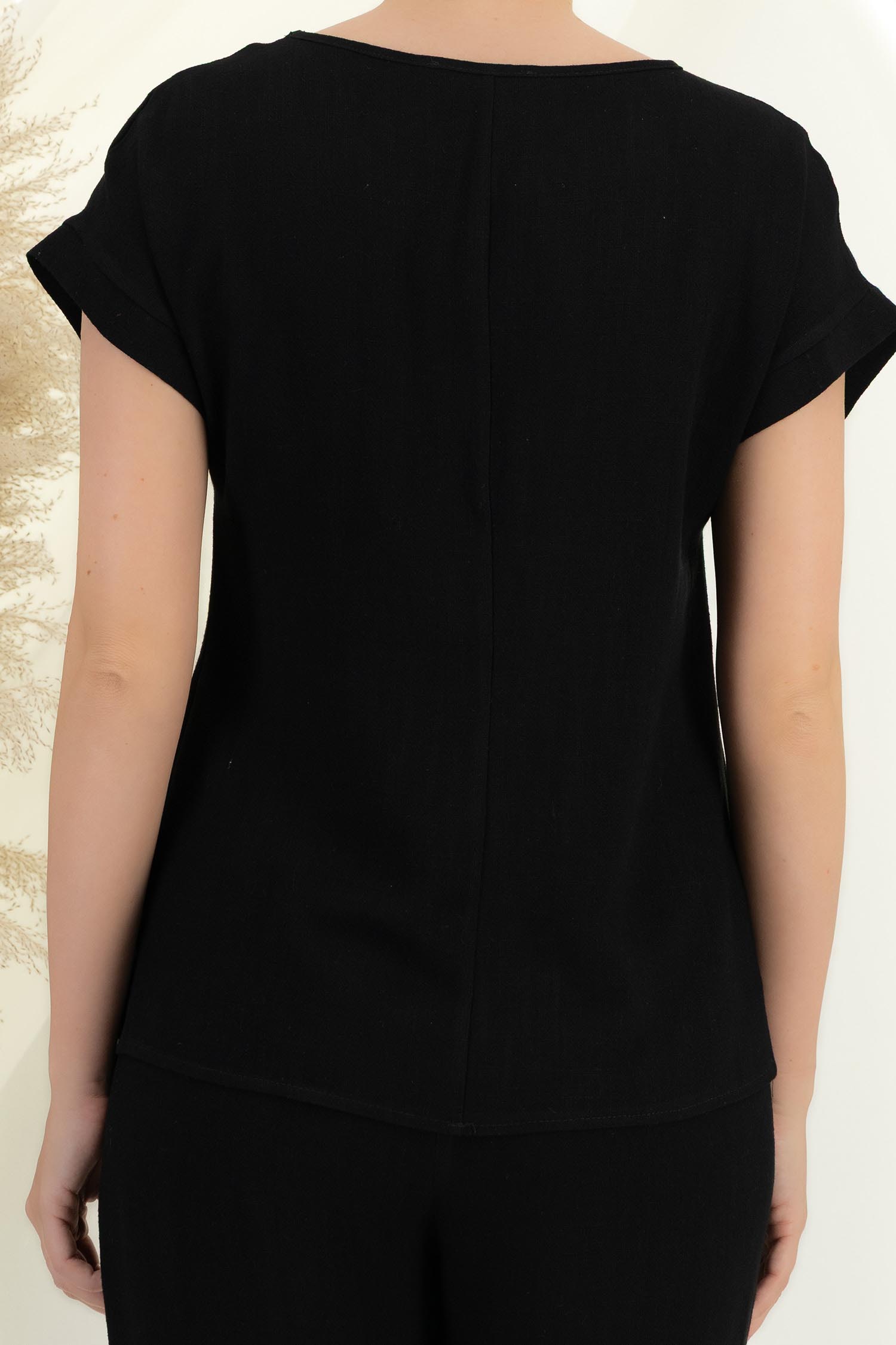 Bluza dama din viscoza si in negri cu maneca scurta - StarShinerS 4 - StarShinerS.ro