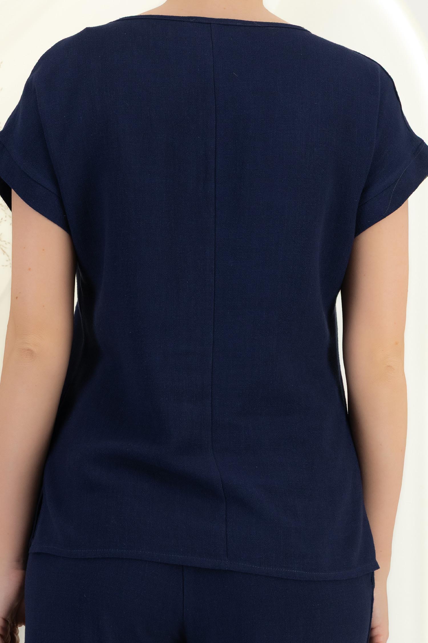Bluza dama din viscoza si in bleumarin cu maneca scurta - StarShinerS 6 - StarShinerS.ro