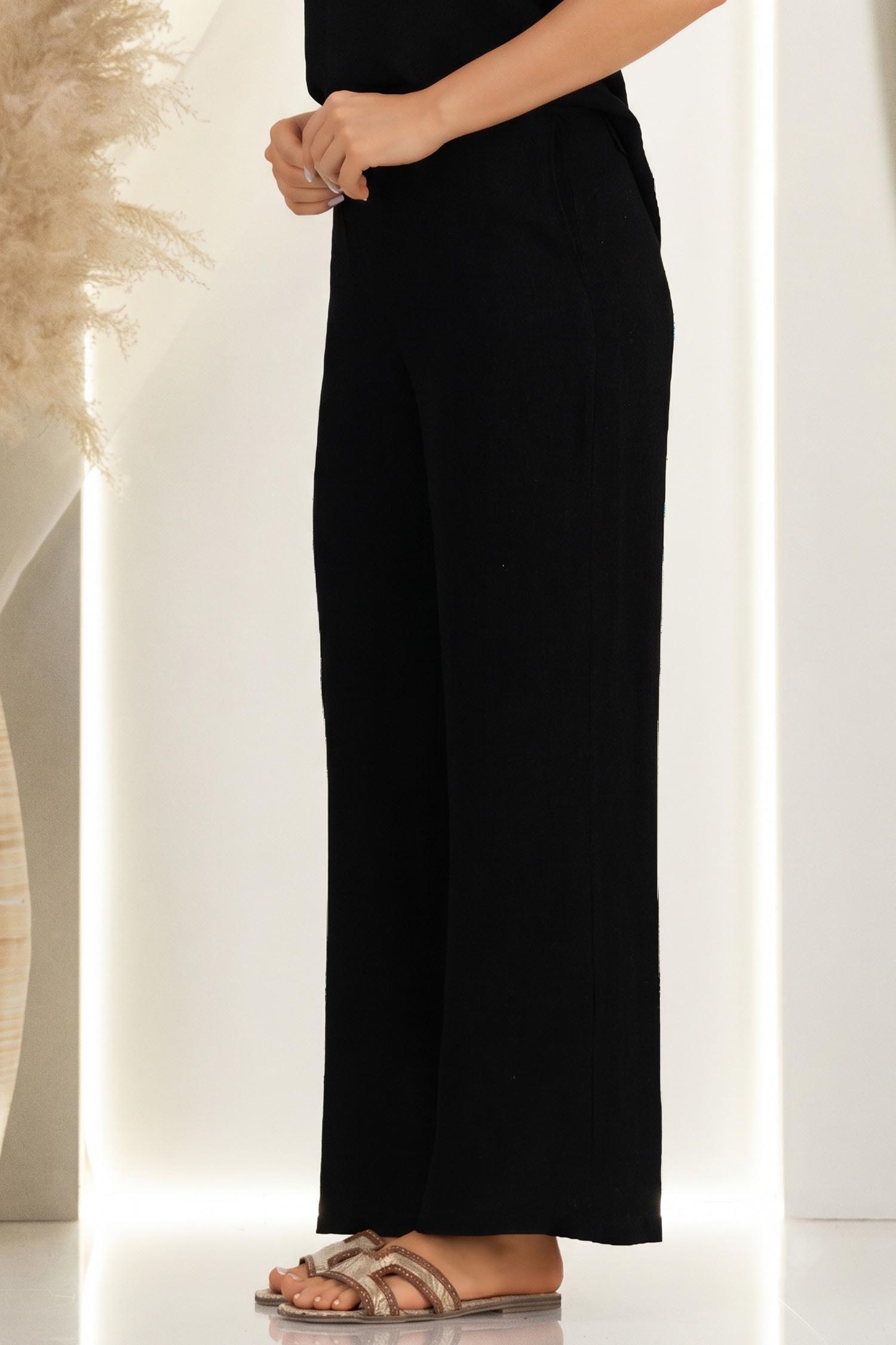 Pantaloni din viscoza si in negri lungi cu buzunare- StarShinerS 3 - StarShinerS.ro