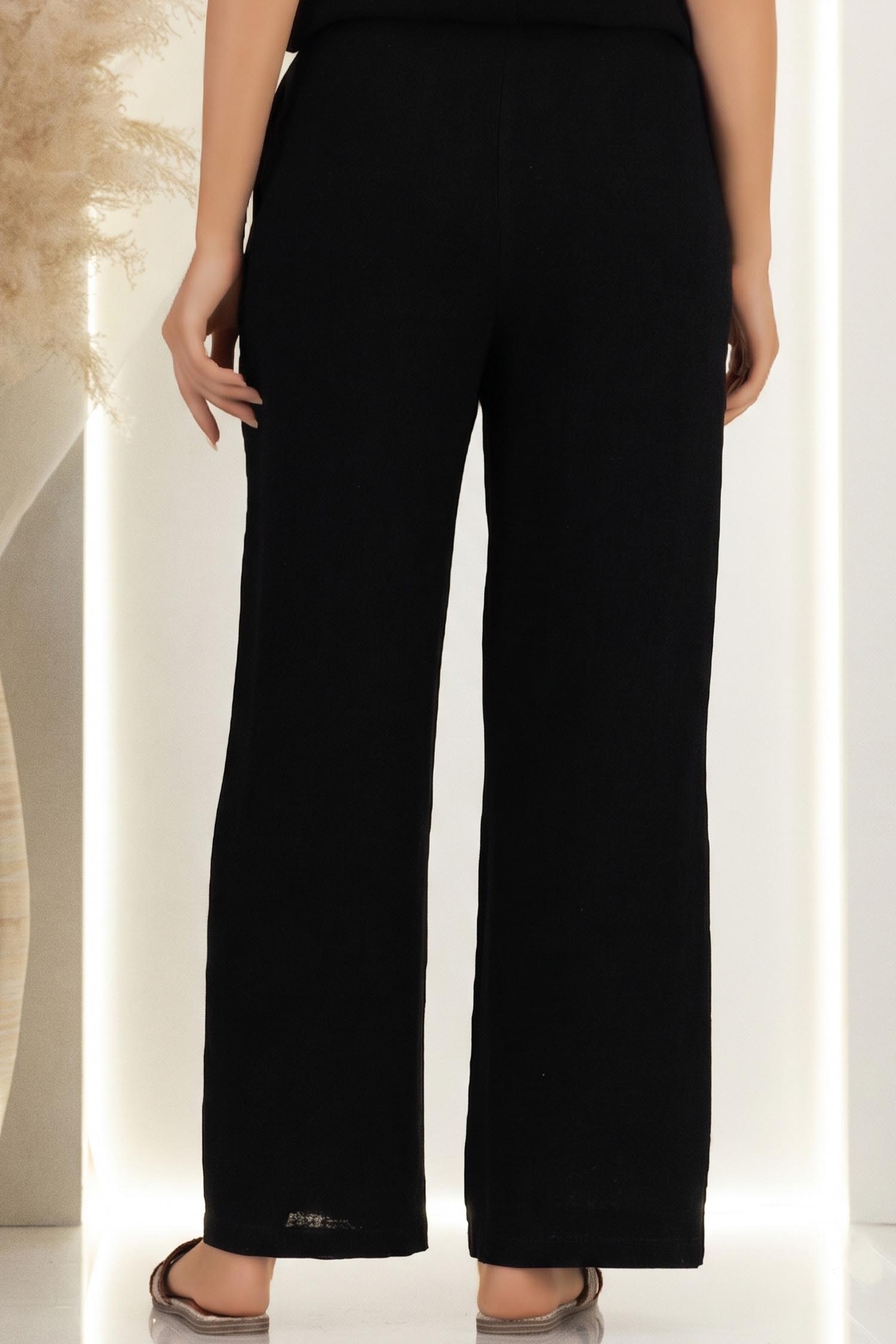 Pantaloni din viscoza si in negri lungi cu buzunare- StarShinerS 4 - StarShinerS.ro