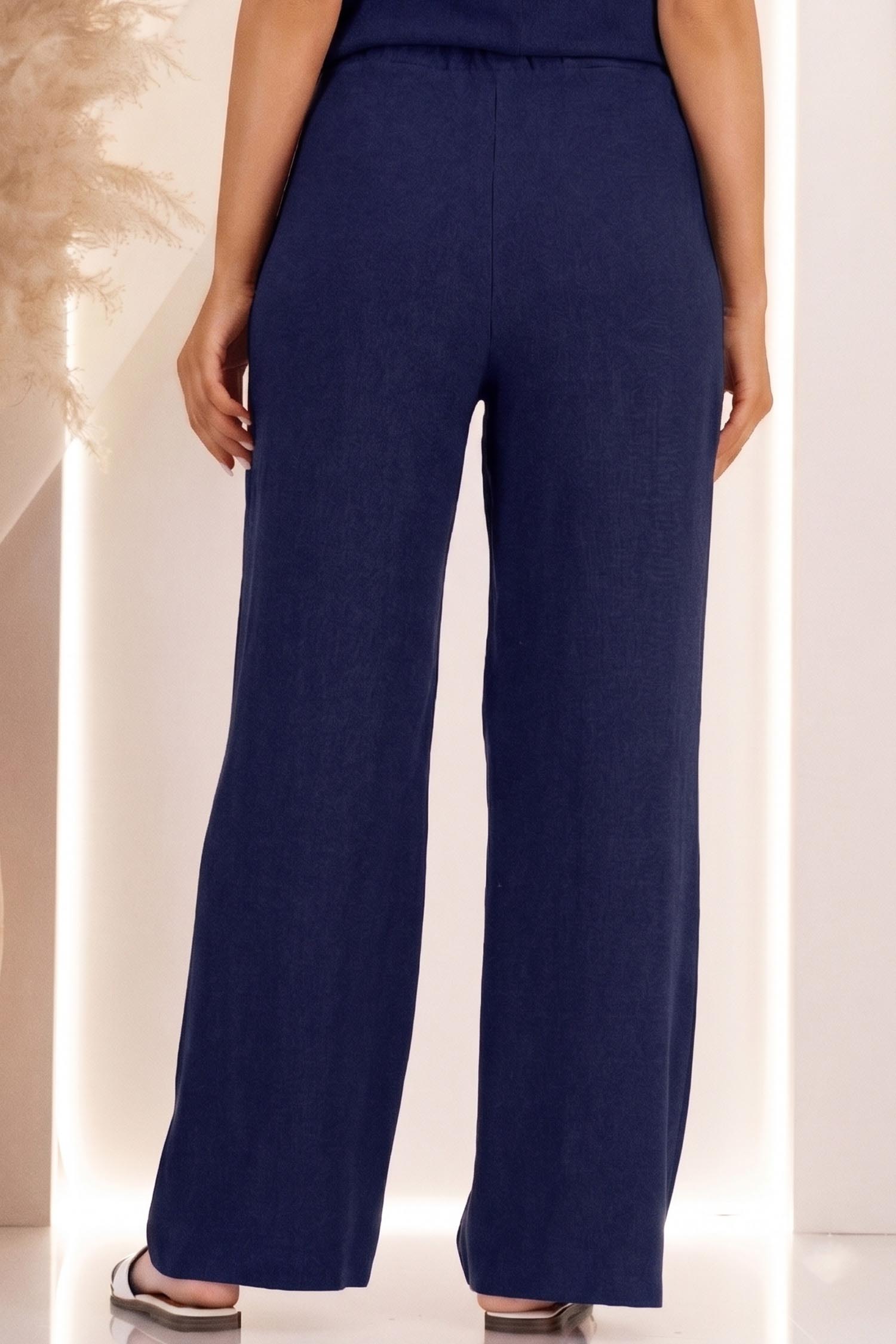 Pantaloni din viscoza si in bleumarin lungi cu buzunare- StarShinerS 4 - StarShinerS.ro