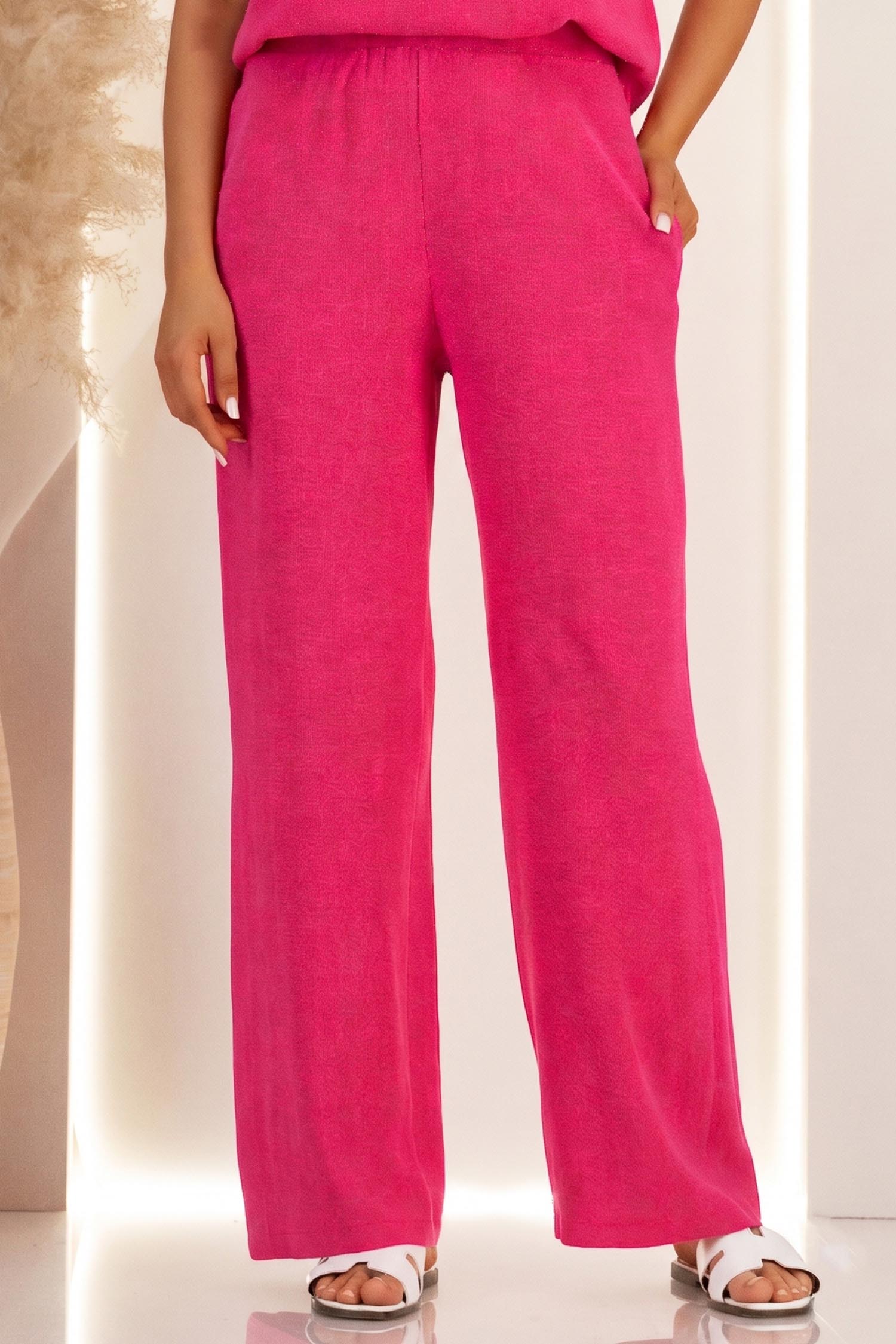 Pantaloni din viscoza si in fuchsia lungi cu buzunare- StarShinerS 2 - StarShinerS.ro