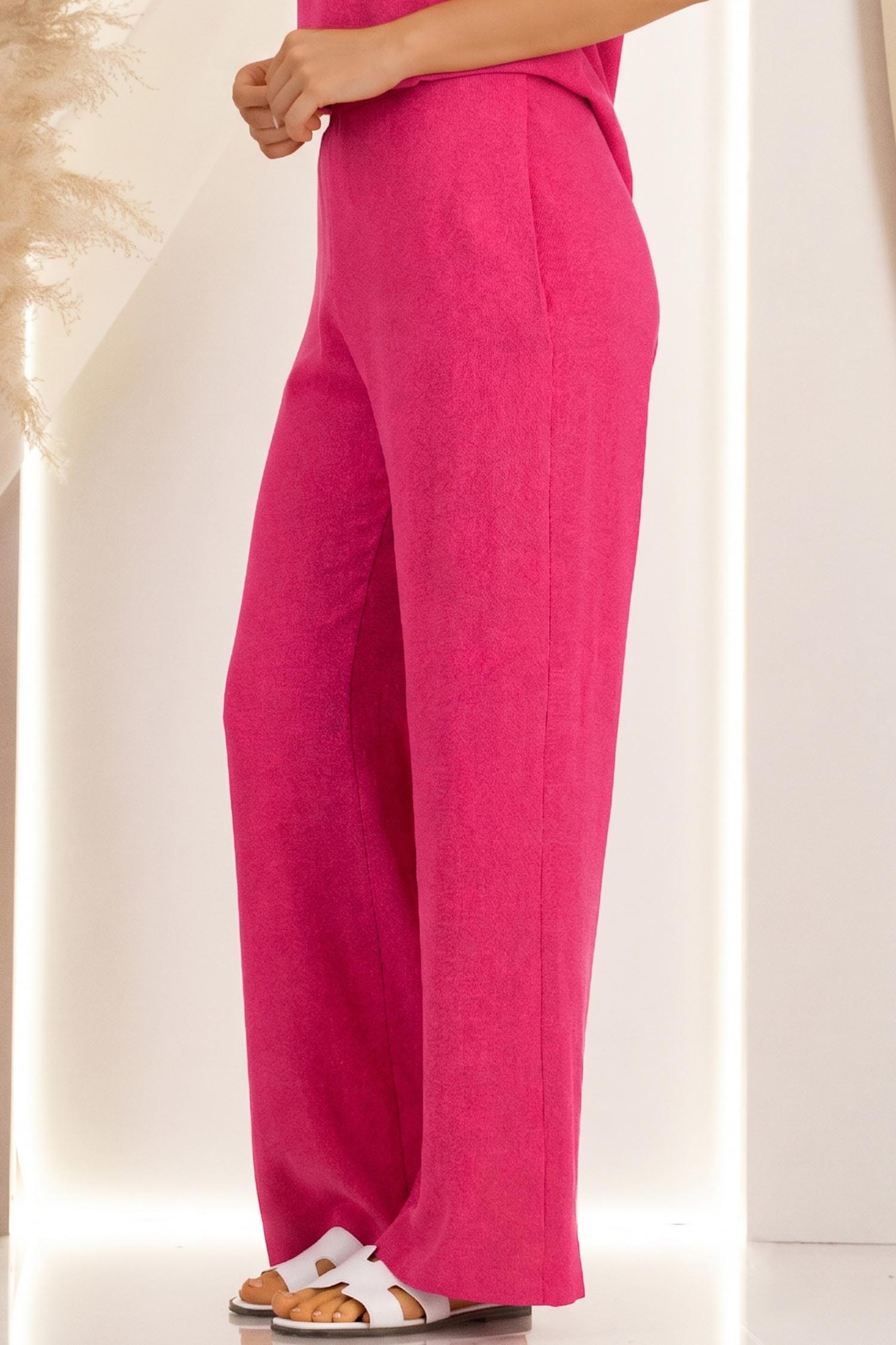 Pantaloni din viscoza si in fuchsia lungi cu buzunare- StarShinerS 3 - StarShinerS.ro